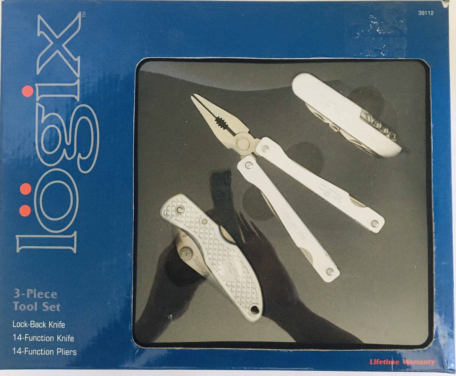 Logix 3 Piece Multi Tool Set 39112 Stainless Steel 14 Function Knife & Pilers