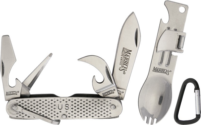 Marbles Camper Friend Multitool Combo 2.5″ Stainless Spoon Folding Knife 390
