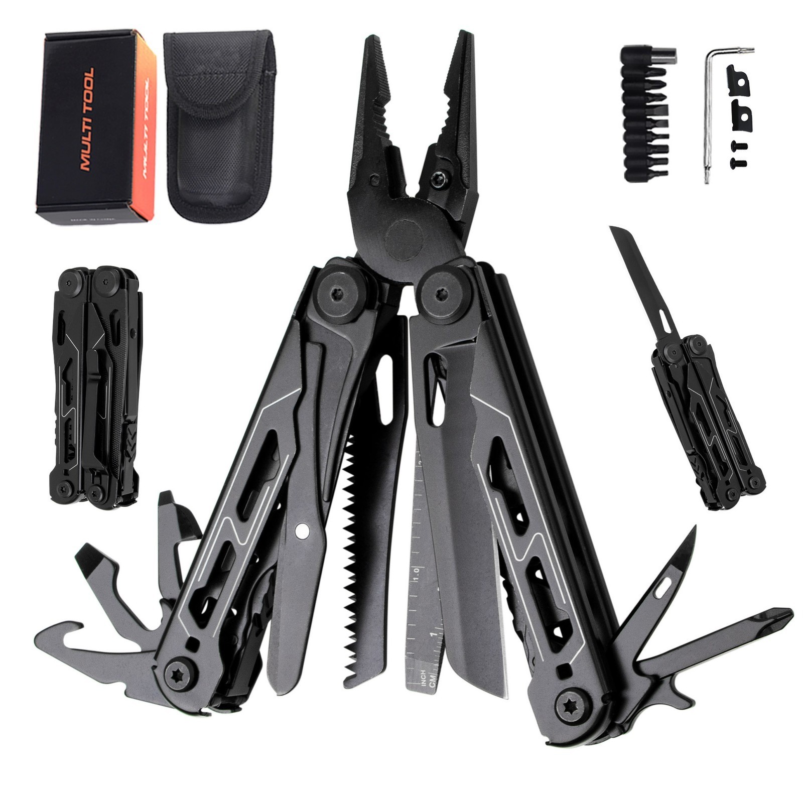 17-in-1 Folding Multi-tool Pliers Portable Camping Hiking Outdoor Repair Tool