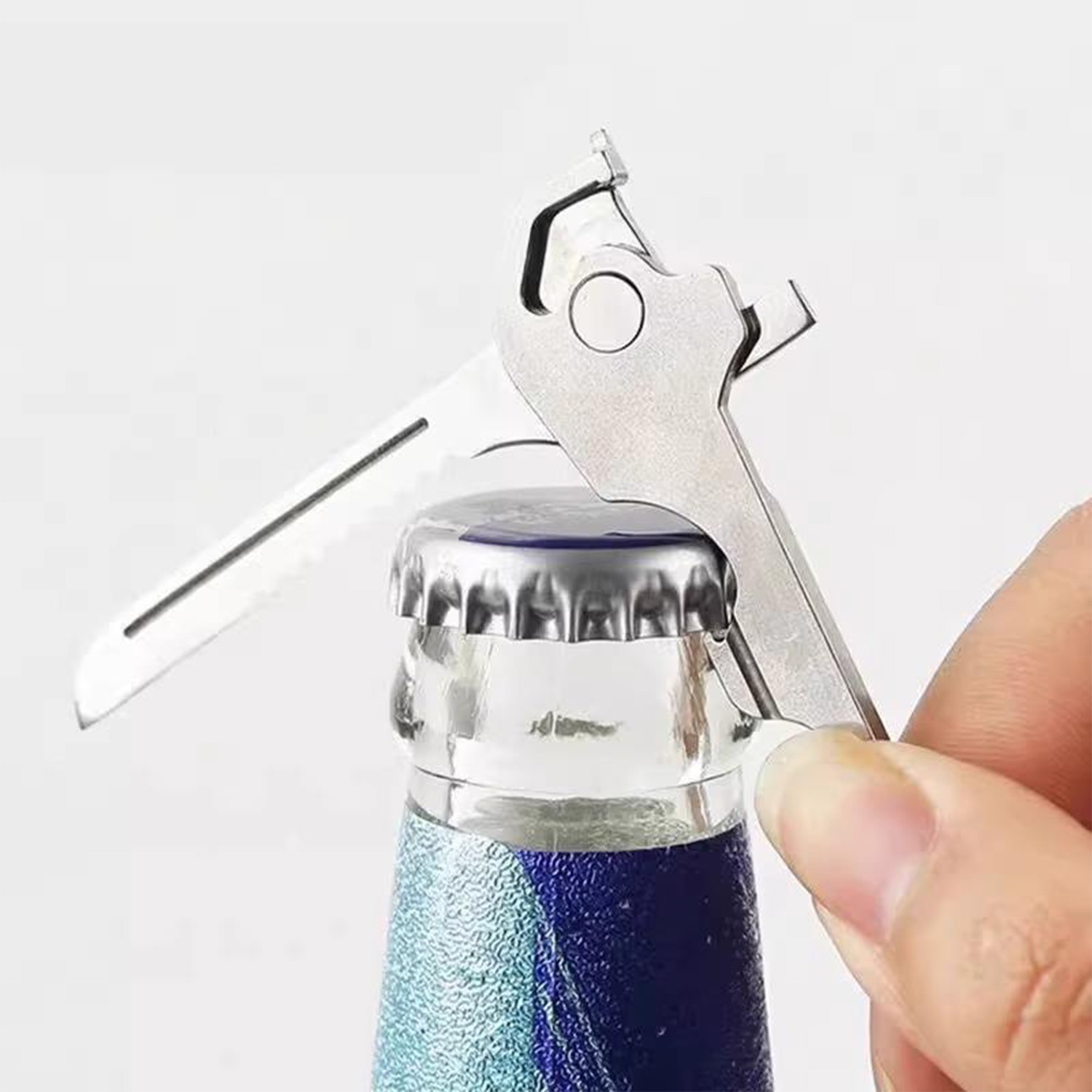 Portable 6 In 1 Multi-Functional Stainless Utili-Key Opener Keychain Ruler Tool