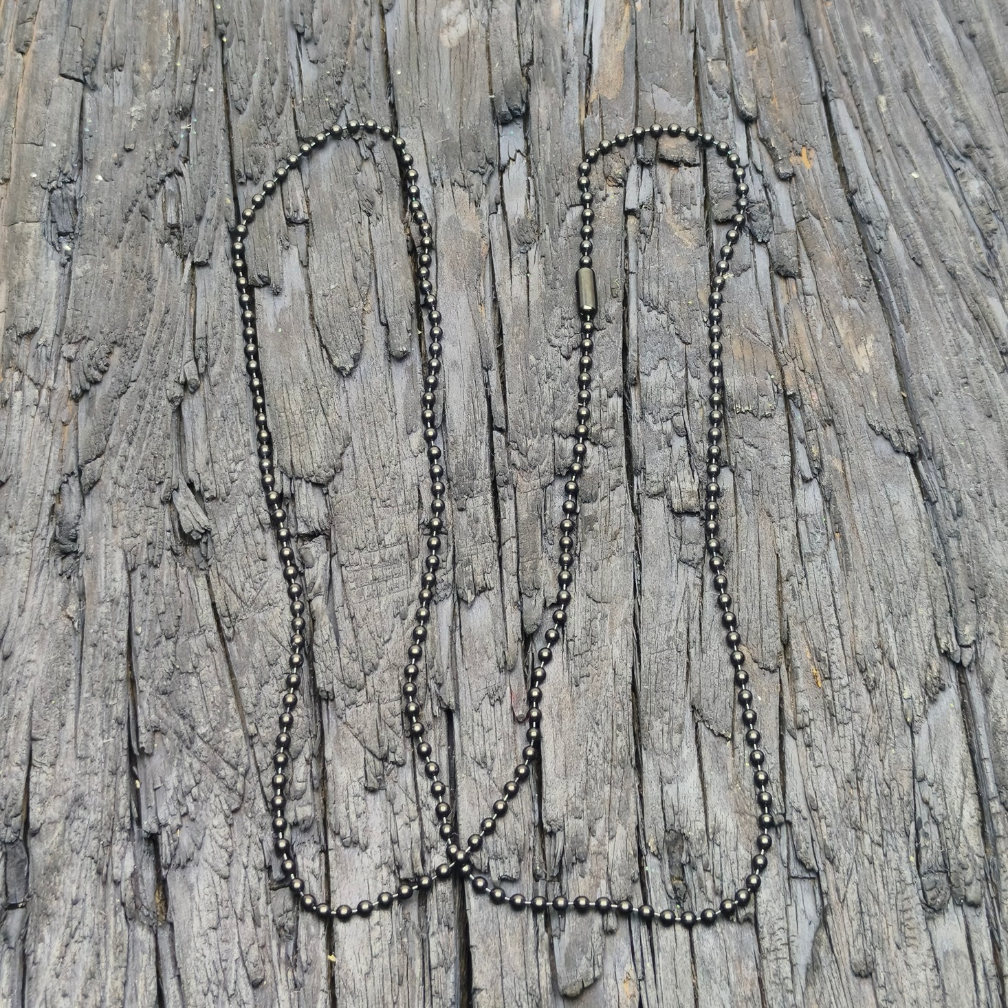EDC Anti-allergy Pure Chain Ball Bead Necklace black 2.4x650mm