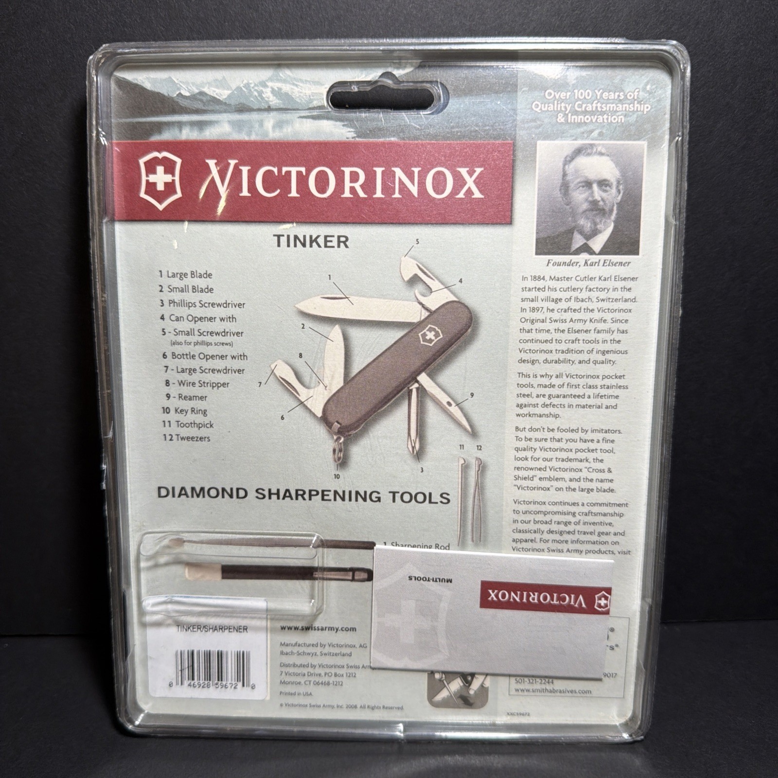 New Victorinox Swiss Army Tinker Knife & Sharpener Set
