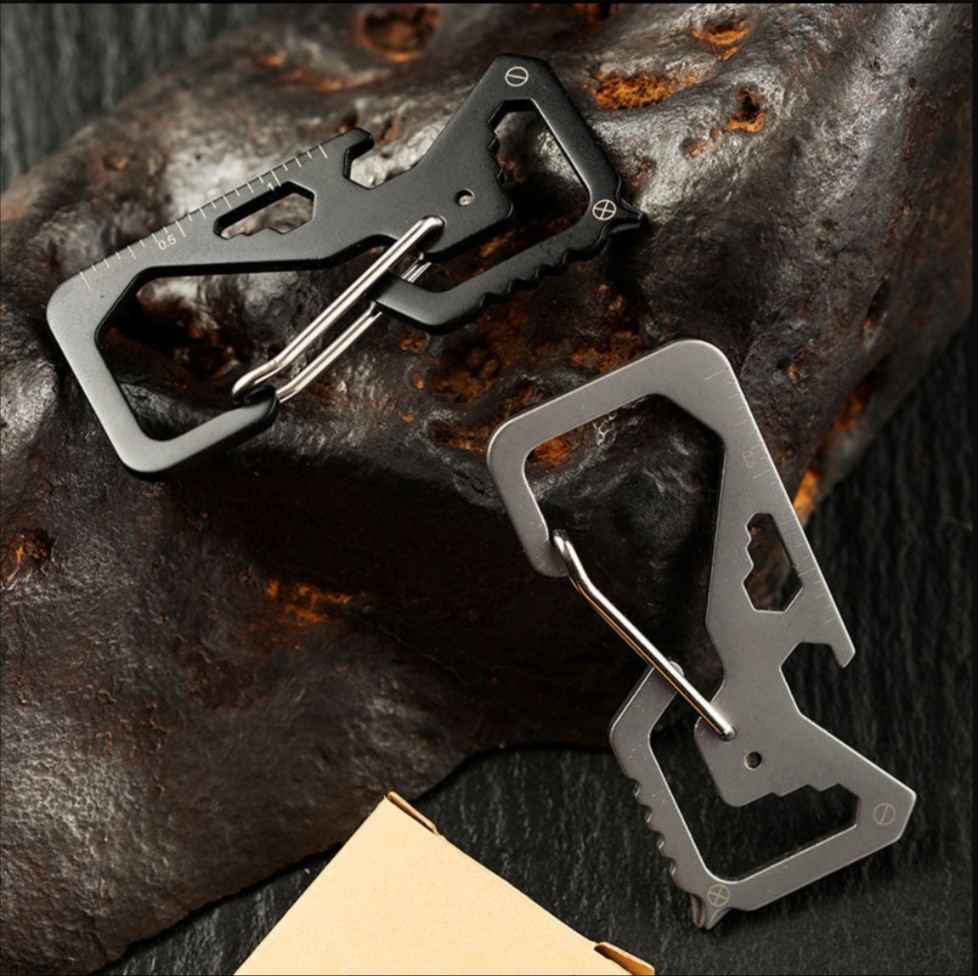 EDC Carabiner Multi Tool Pocket Keychain Hex Wrench Bottle Opener Screwdriver…