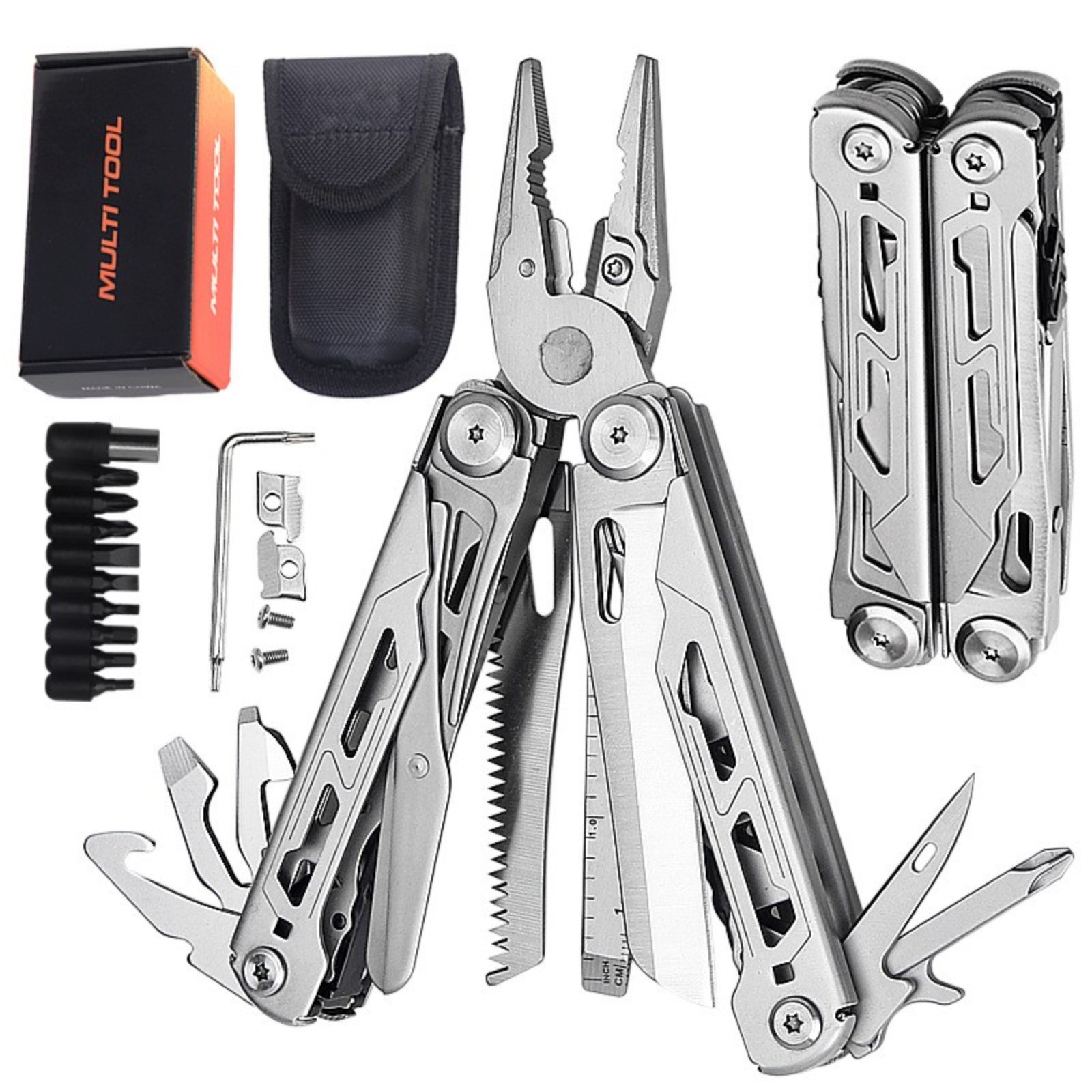 17-in-1 Folding Multi-tool Pliers Portable Camping Hiking Outdoor Repair Tool