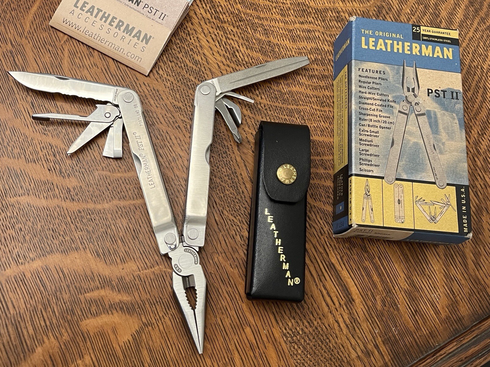 NOS 1998 RARE THE ORIGINAL NEW LEATHERMAN PST II MULTI-TOOL “MINTY” CUSTOM ETCH