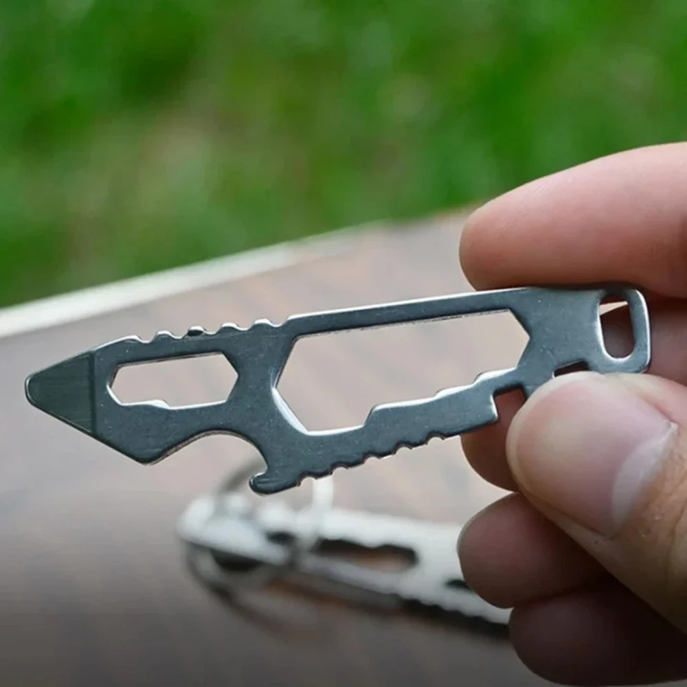 Mini Multifunctional Stainless Steel Pry Bar EDC Hex Wrench Bottle Opener