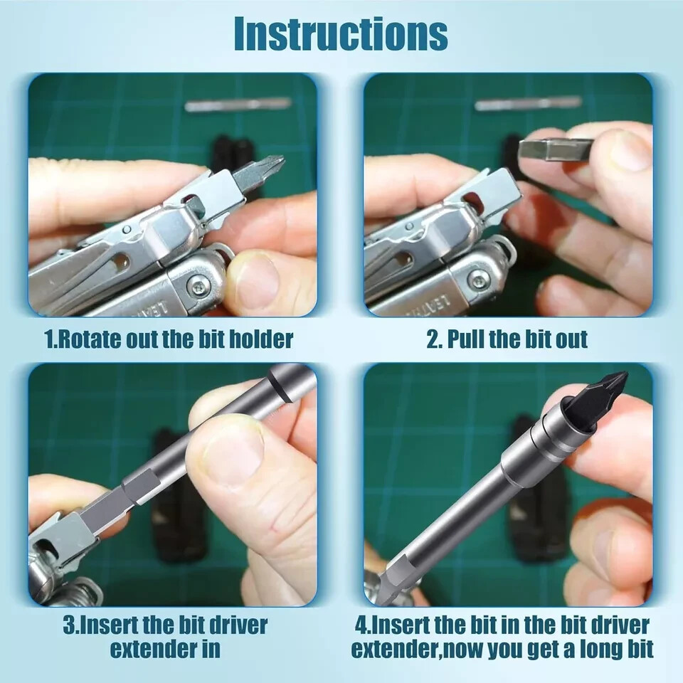 Multitool Bit Driver Extender, Multi Tool 1/4 Bit, Bit Kit Extender Compatible w