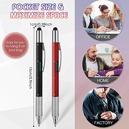 36 Pcs 6-in-1 Multitool Tech Pen Set – Ruler, Level, Screwdriver, Touch Screen,