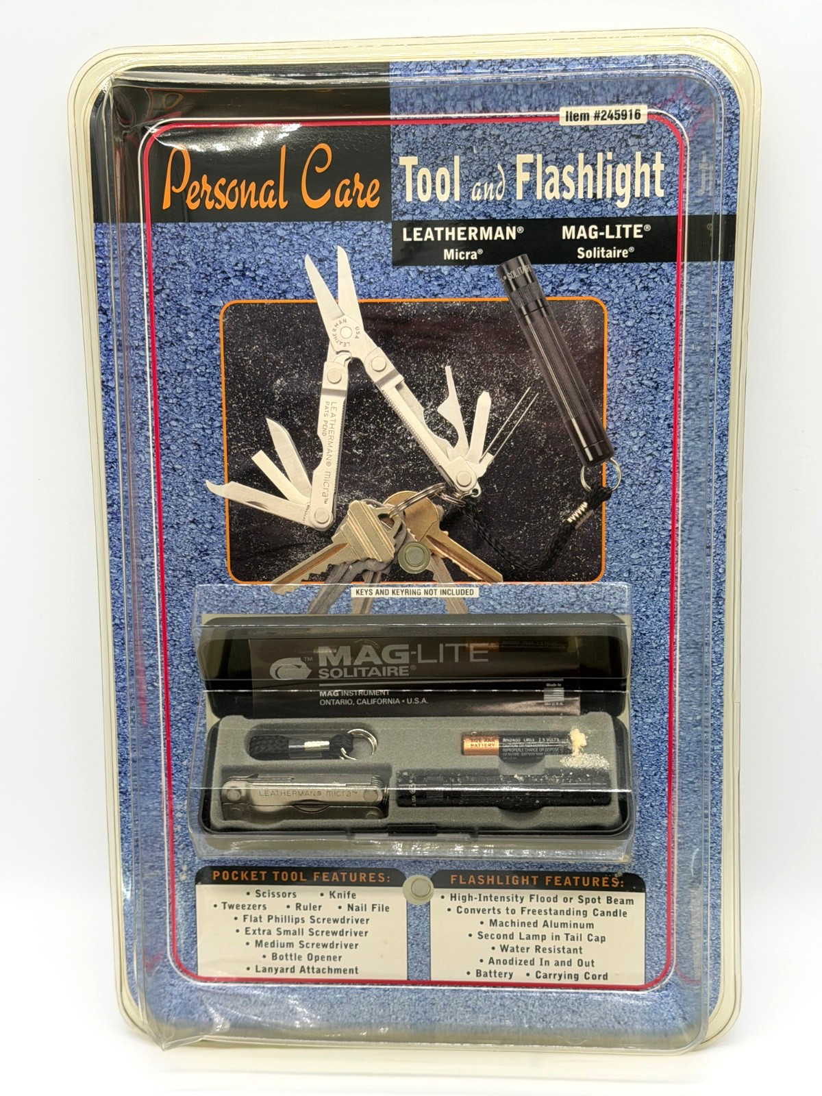 Vintage Gift Set Leatherman Micra Multi Tool & MAG-LITE Solitaire Flashlight
