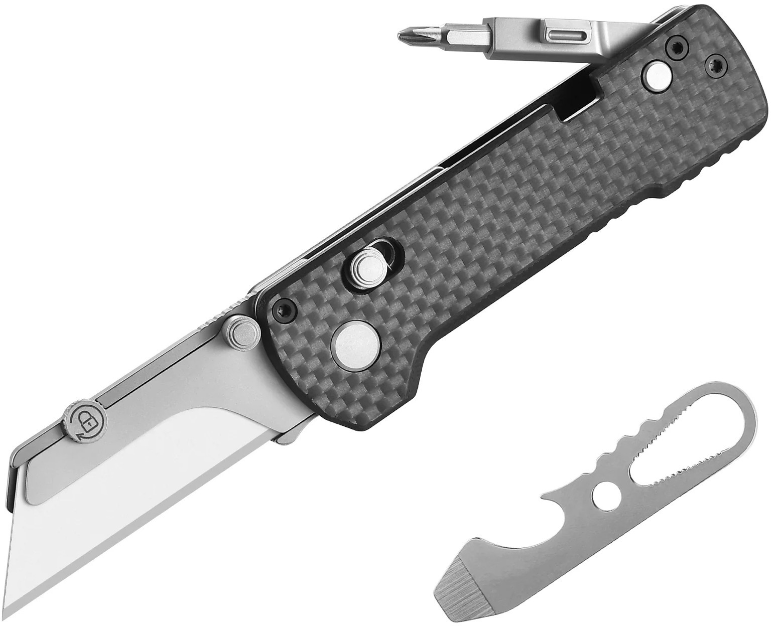 Olight U1 Pro Multitool Folding Utility Knife, Carbon Fiber Overlay G10 Handle