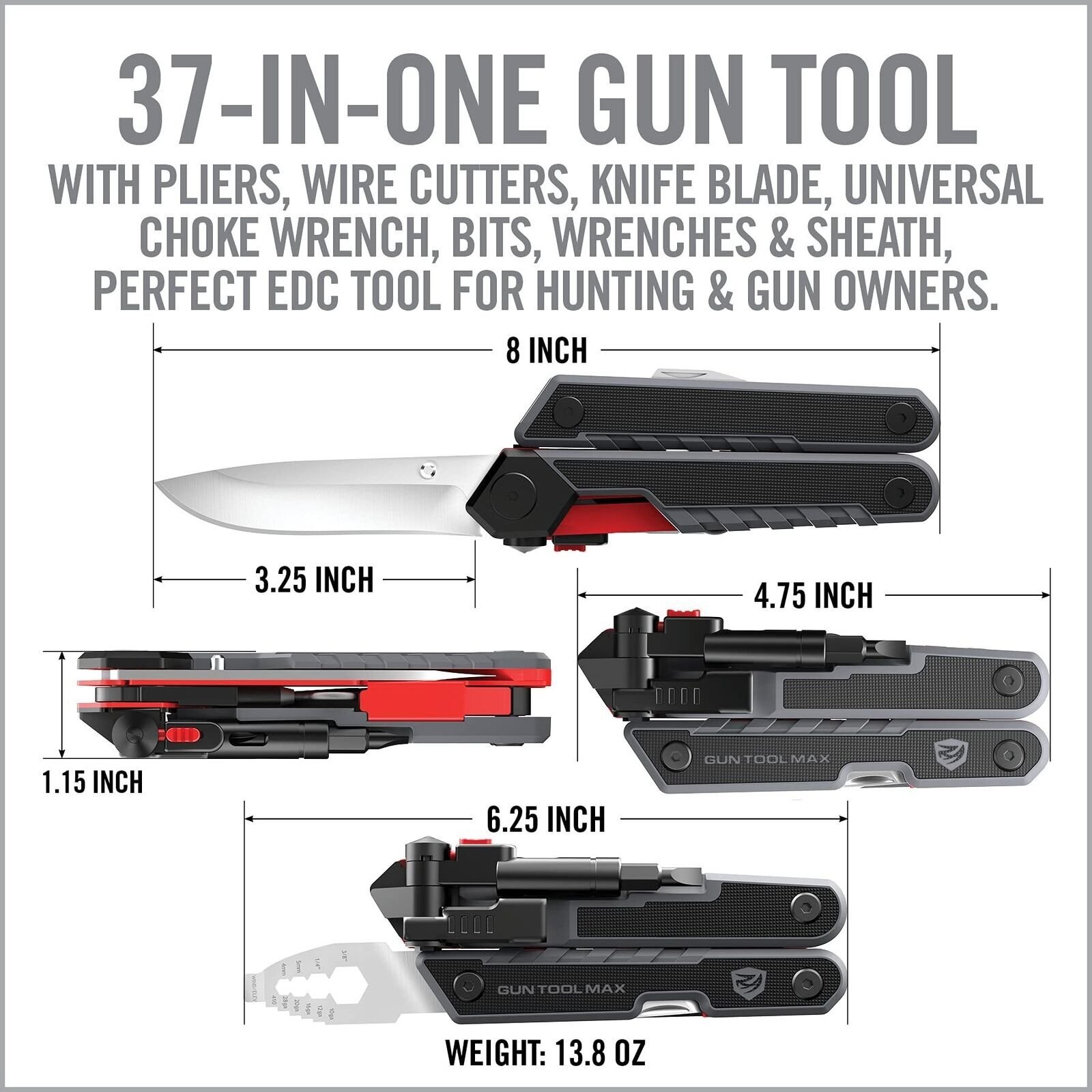Real Avid Gun Tool Max- 37-in-1 Gun Multitool with 20 Gun Tools, 12 bits, and…