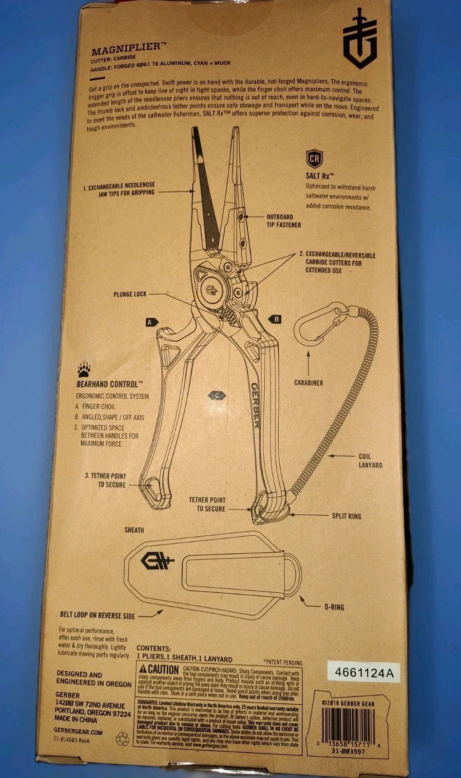NEW Gerber Magniplier Saltwater 7.5″ Pliers With SALT RX. 31-003556