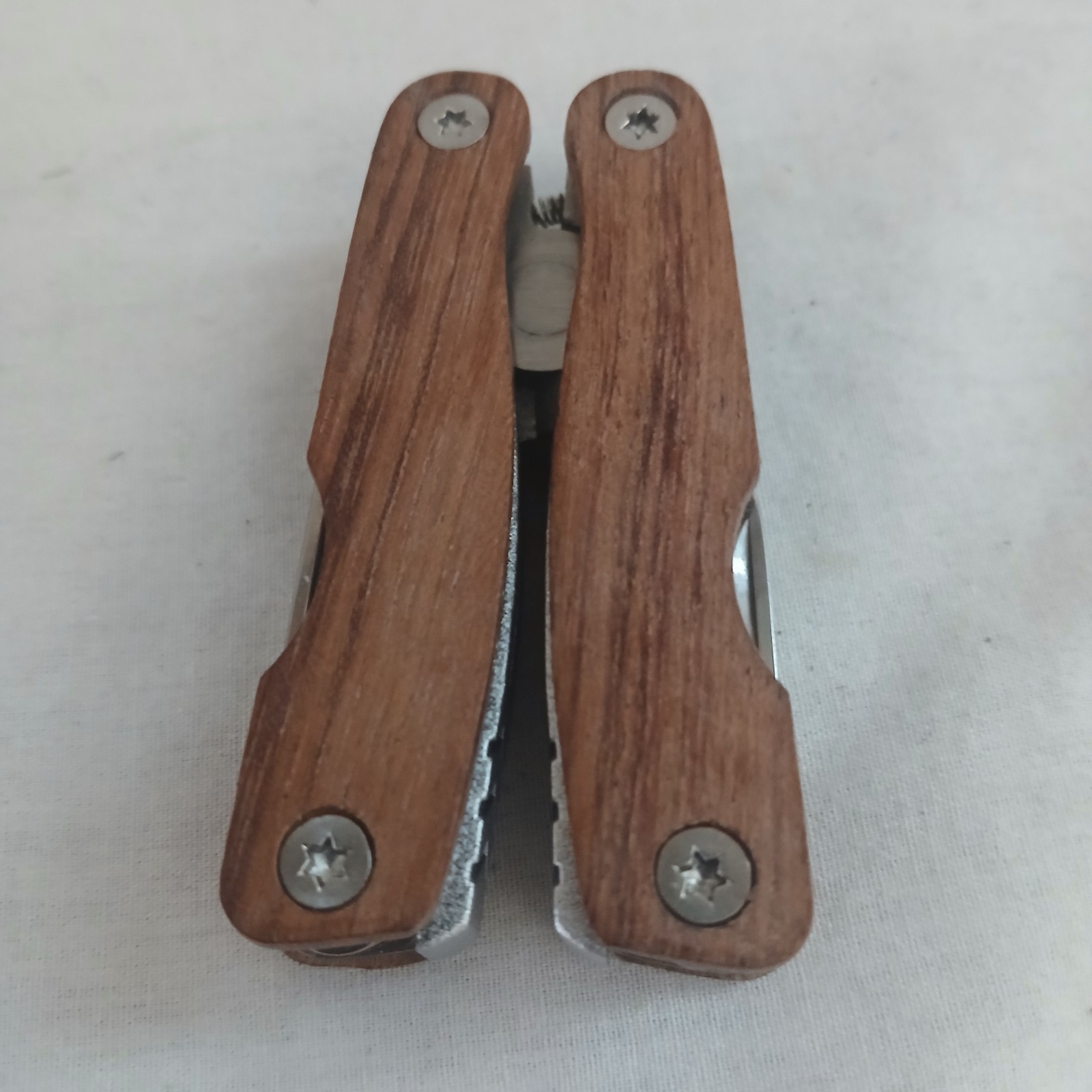 Teak wood Mini Multi Tool 9 Tools Quality 3 inches When Closed Vivid Grain