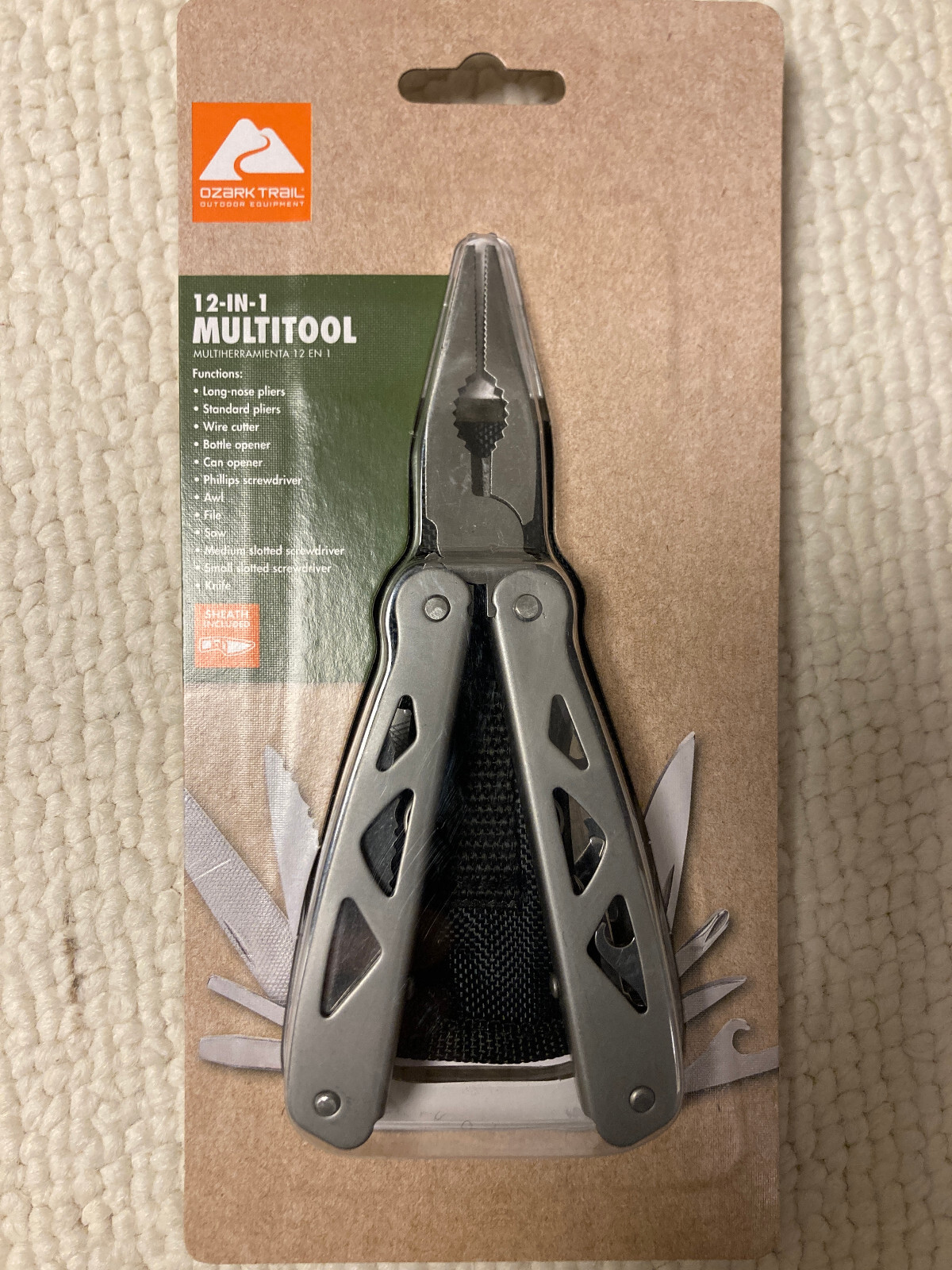Ozark Trail 12-In-1 Multi-Tool w/Sheath Hiking Outdoors Pocket Knife Camping Sil