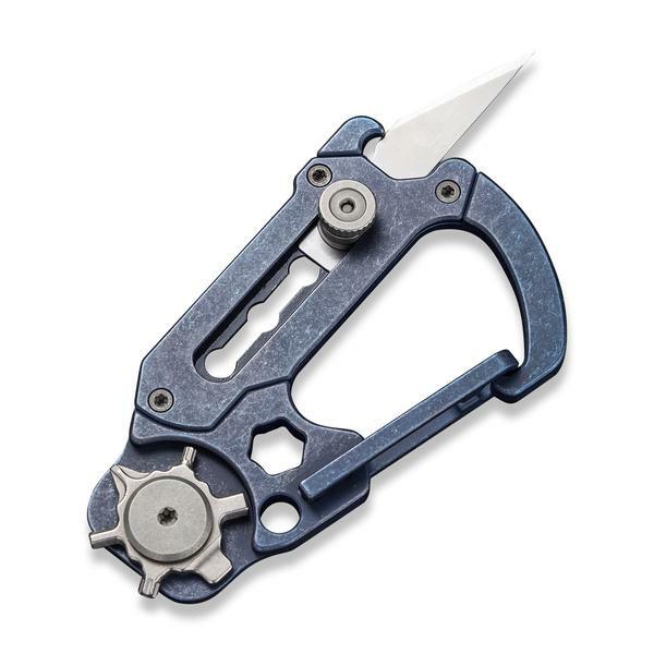 Civivi Polymorph Carabiner Keychain Titanium Multi Tool Blue Utility Blades
