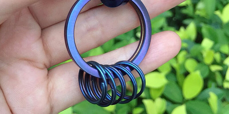 5PCS Titanium Alloy Concise Round Key Ring Key Chain Outdoor Pendant EDC Tool