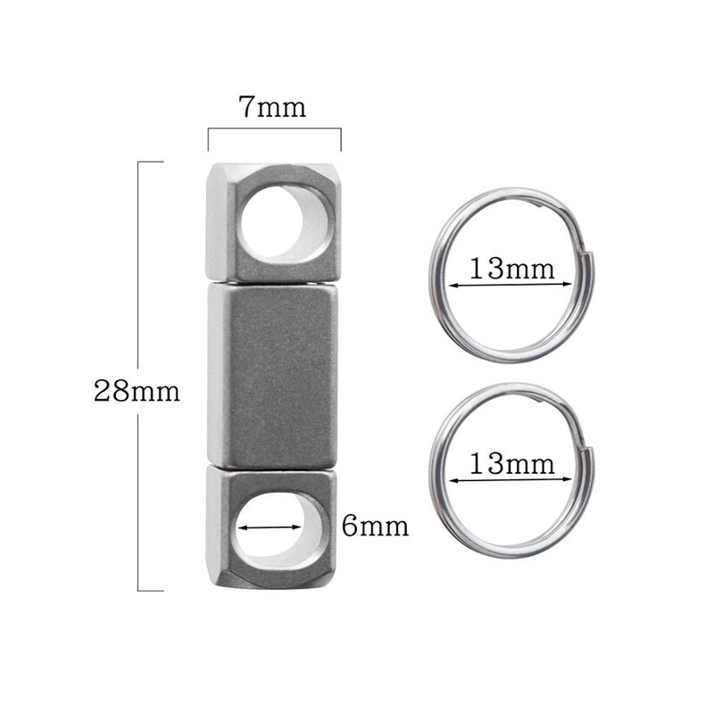EDC 360° Rotate Titanium Alloy Keychain Portable Double Keyrings Pendant Tool