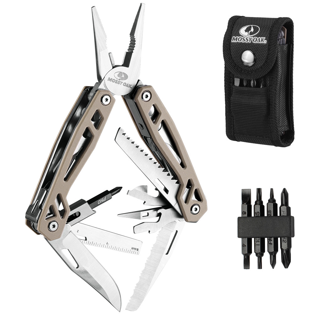 MOSSY OAK Multitool 22-in-1 Stainless Steel Plier Self-locking Knife Screwdriver