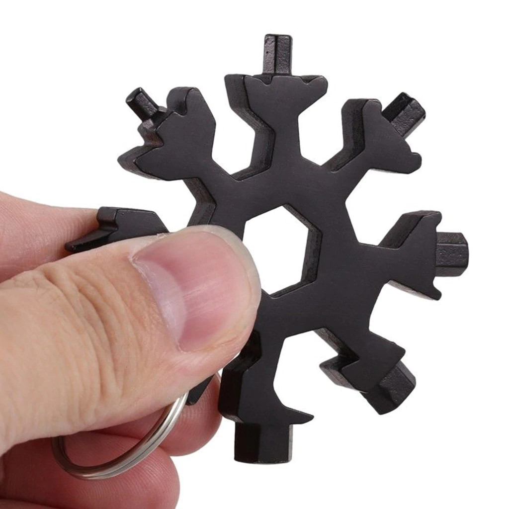18-In-1 Stainless Steel Multi-tool Snowflake EDC Wrench Screw & Hex Driver