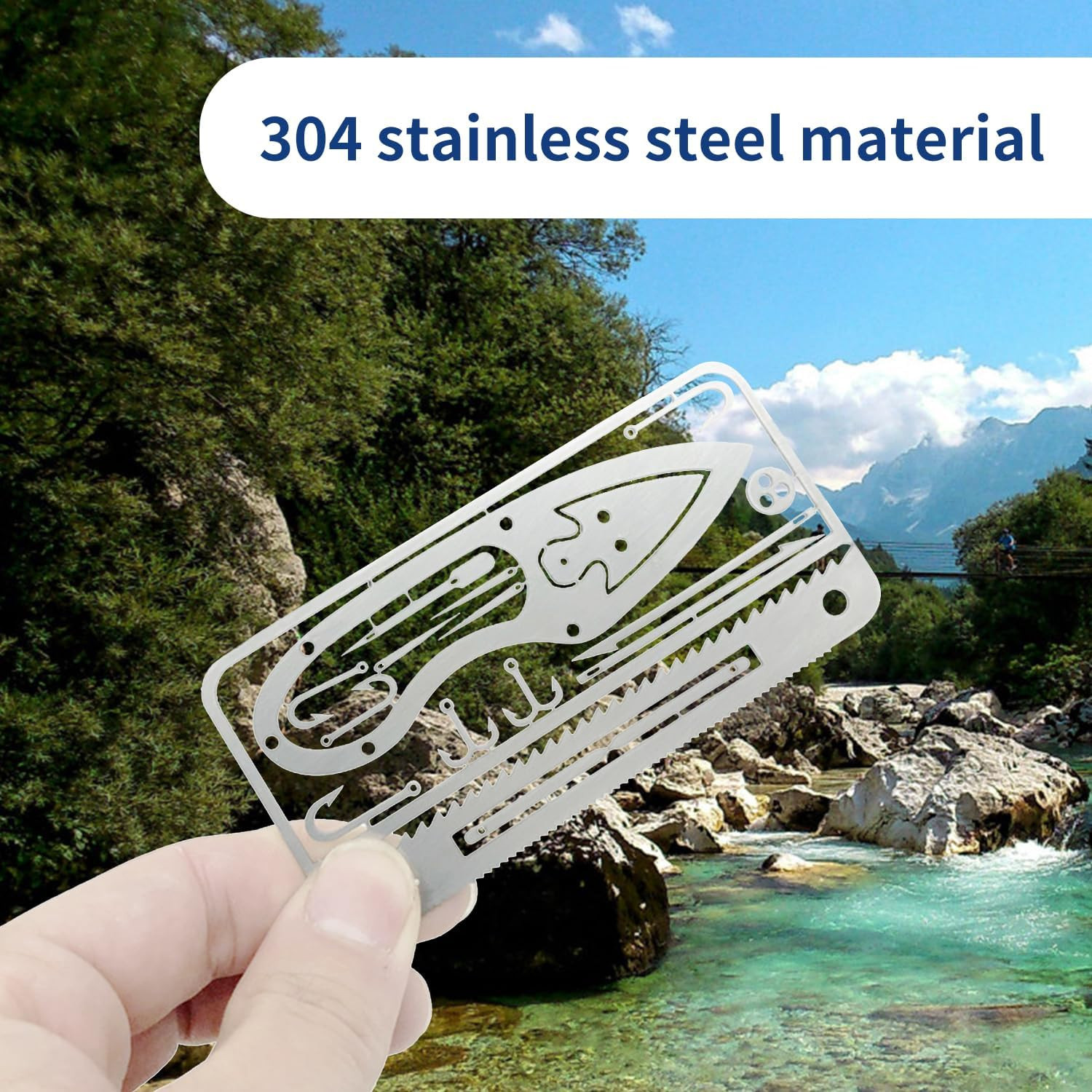 Survival Cards, Multitool Camping Tool EDC Kit for Outdoor Hiking, Fishing, Hunt