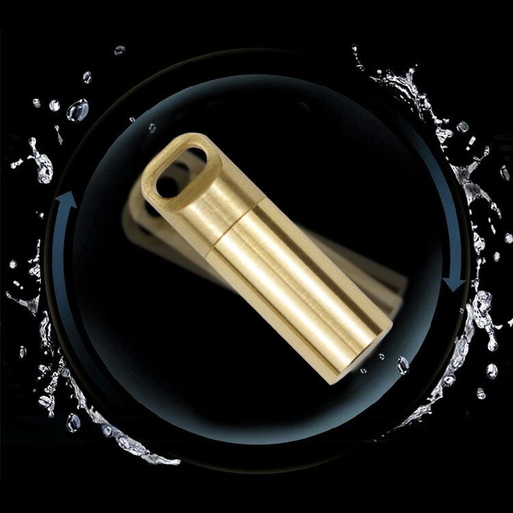 Solid Brass Survival Multi EDC Tools Waterproof Key Storage Container Pill Box
