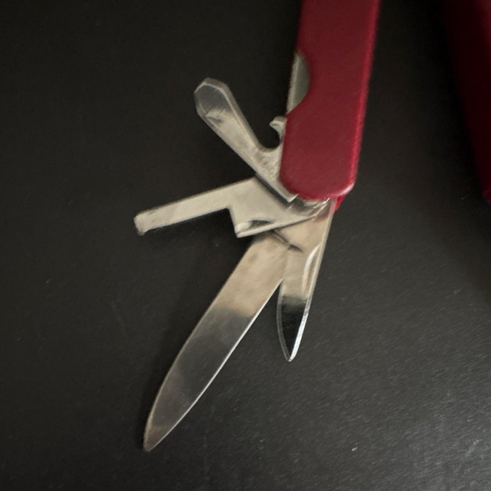 Red 8-in-1 Folding Pliers Multi-Tool w/ Knife Saw File Bottle Opener, 4in