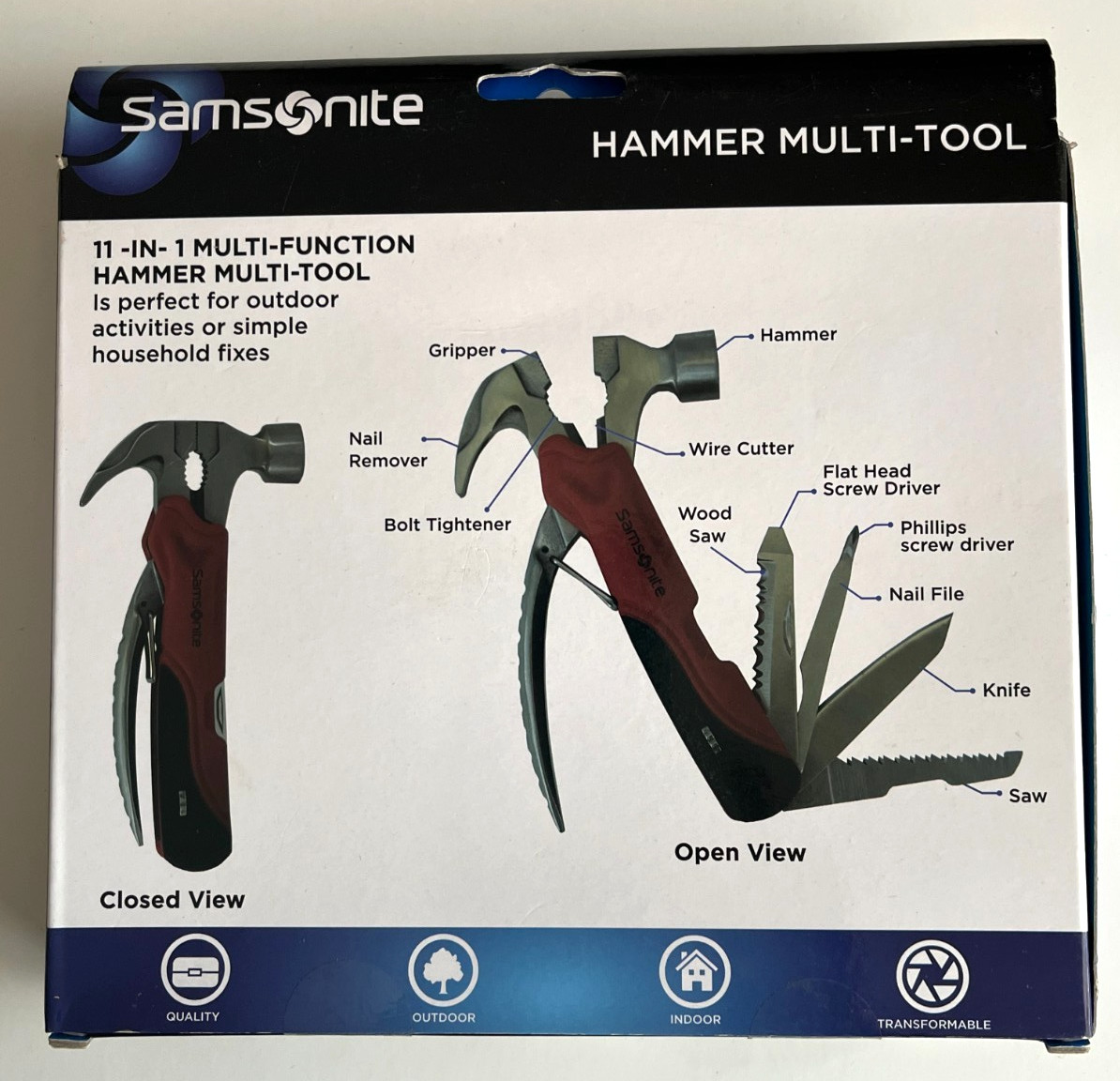 Samsonite Hammer Multi-Tool, 11 in 1, New in box