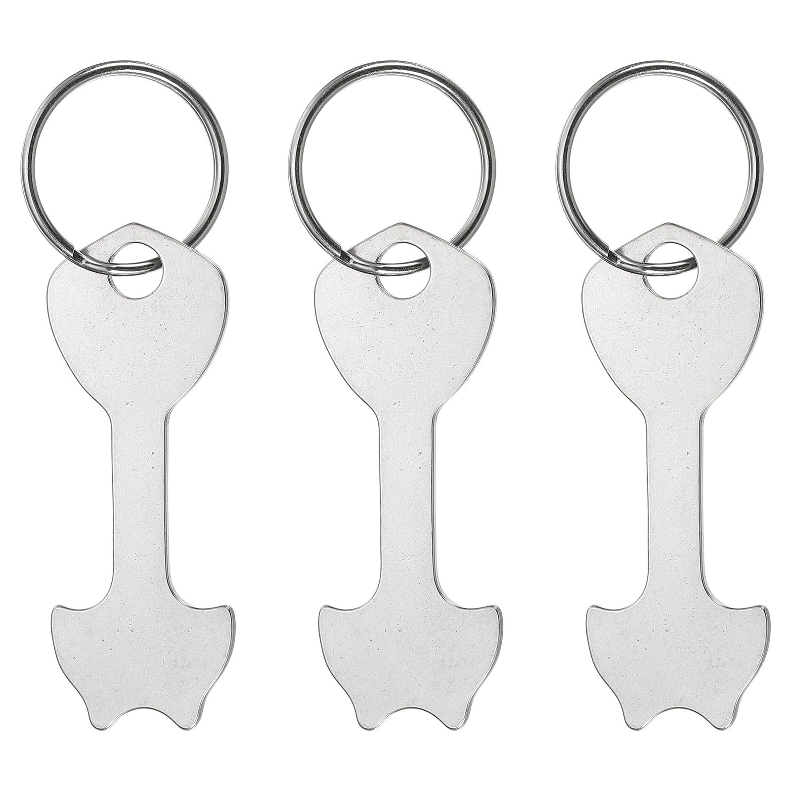 Shopping Cart Chip Keychain, 3 Pack 2.4 Inch Stainless Steel Cart Remover…