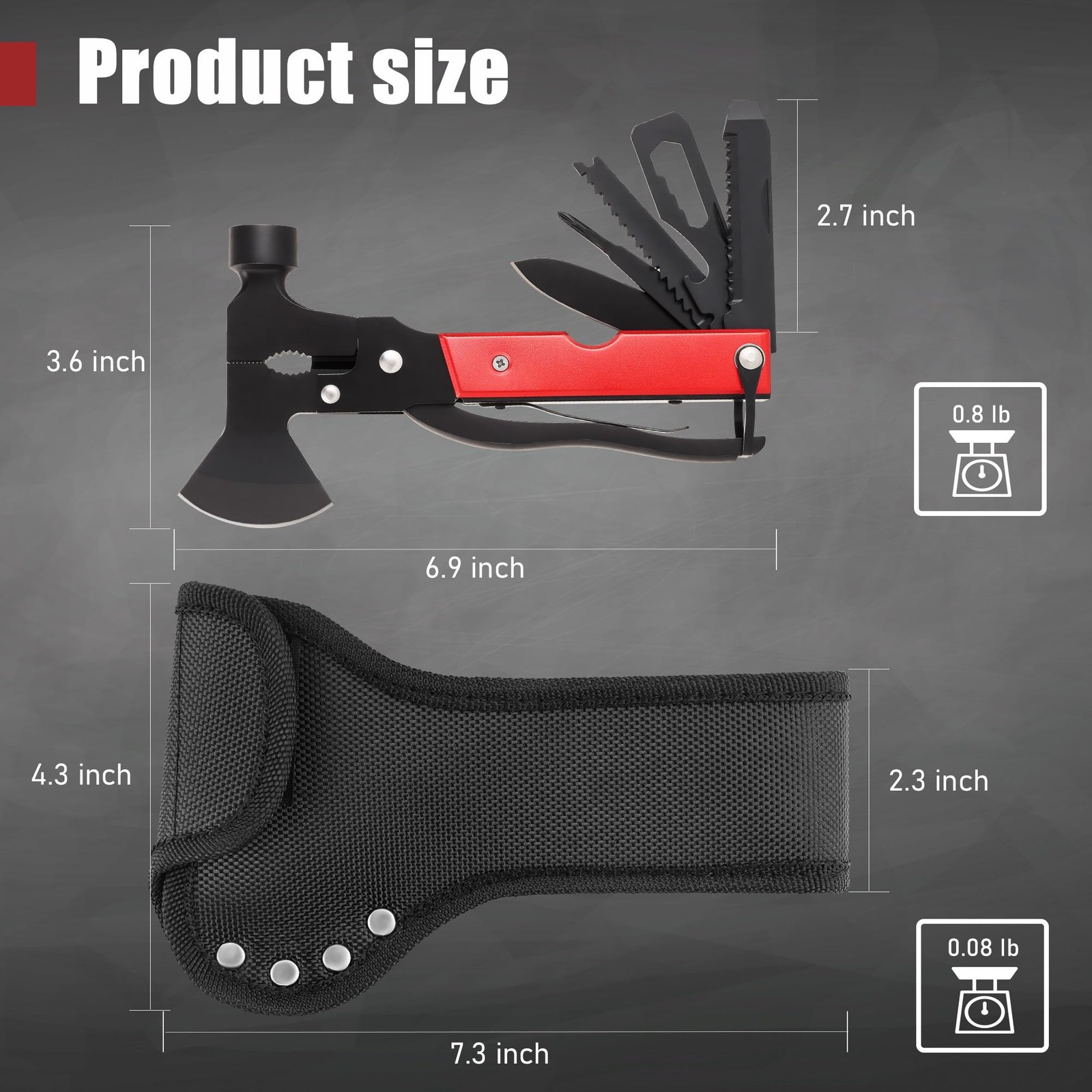 14-In-1 Multitool Camping Hammer – Survival Gear with Axe, , Screwdriver, Ple…