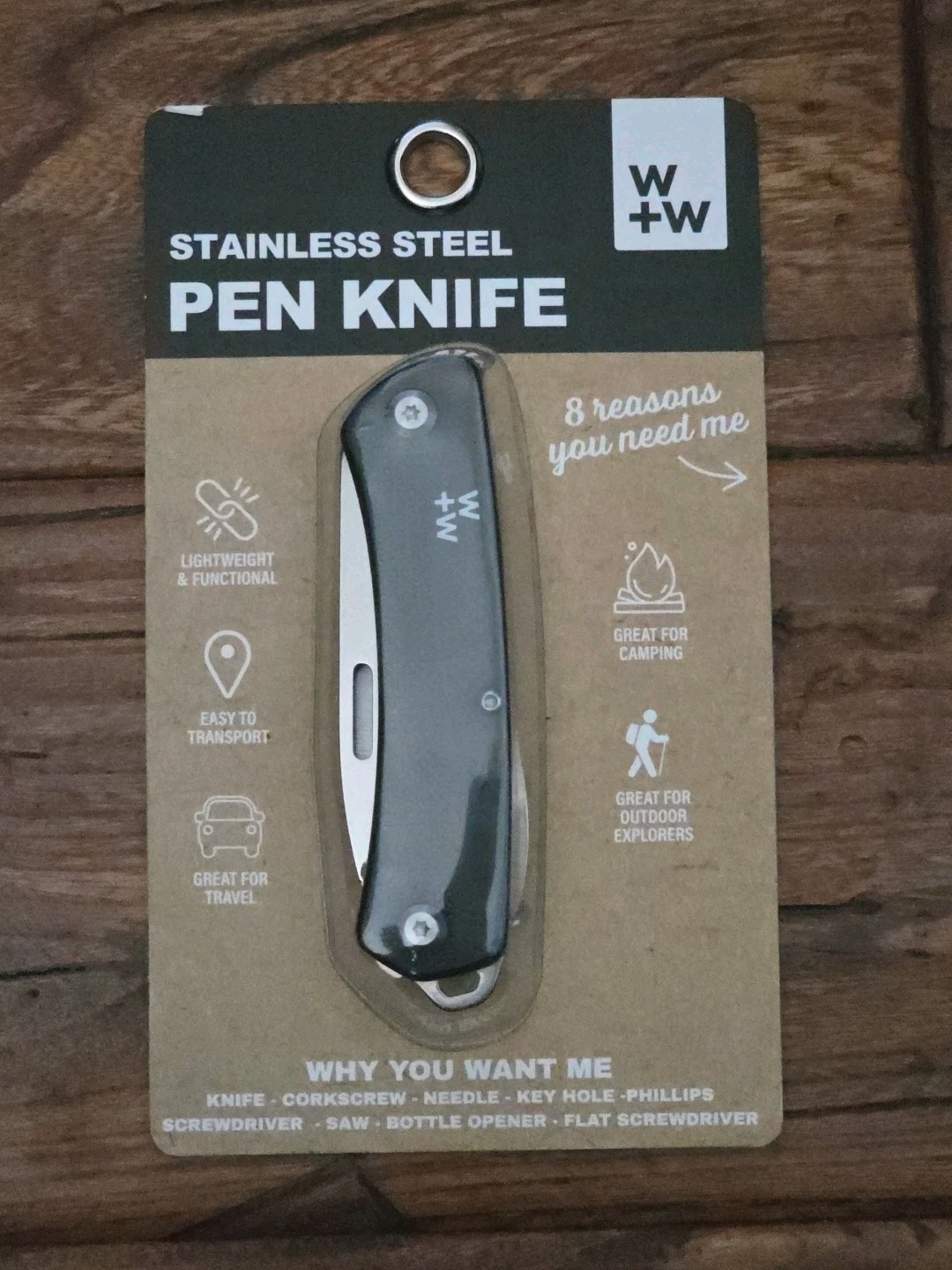 CORE HOME W+W Stainless Steel EDC 8-Multi-Tool Pen Knife – Black – NEW/RARE