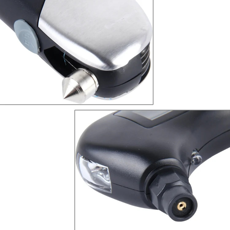 9 in 1 Digital Tire Pressure Gauge Multi-function Safety Hammer with Swiss Style