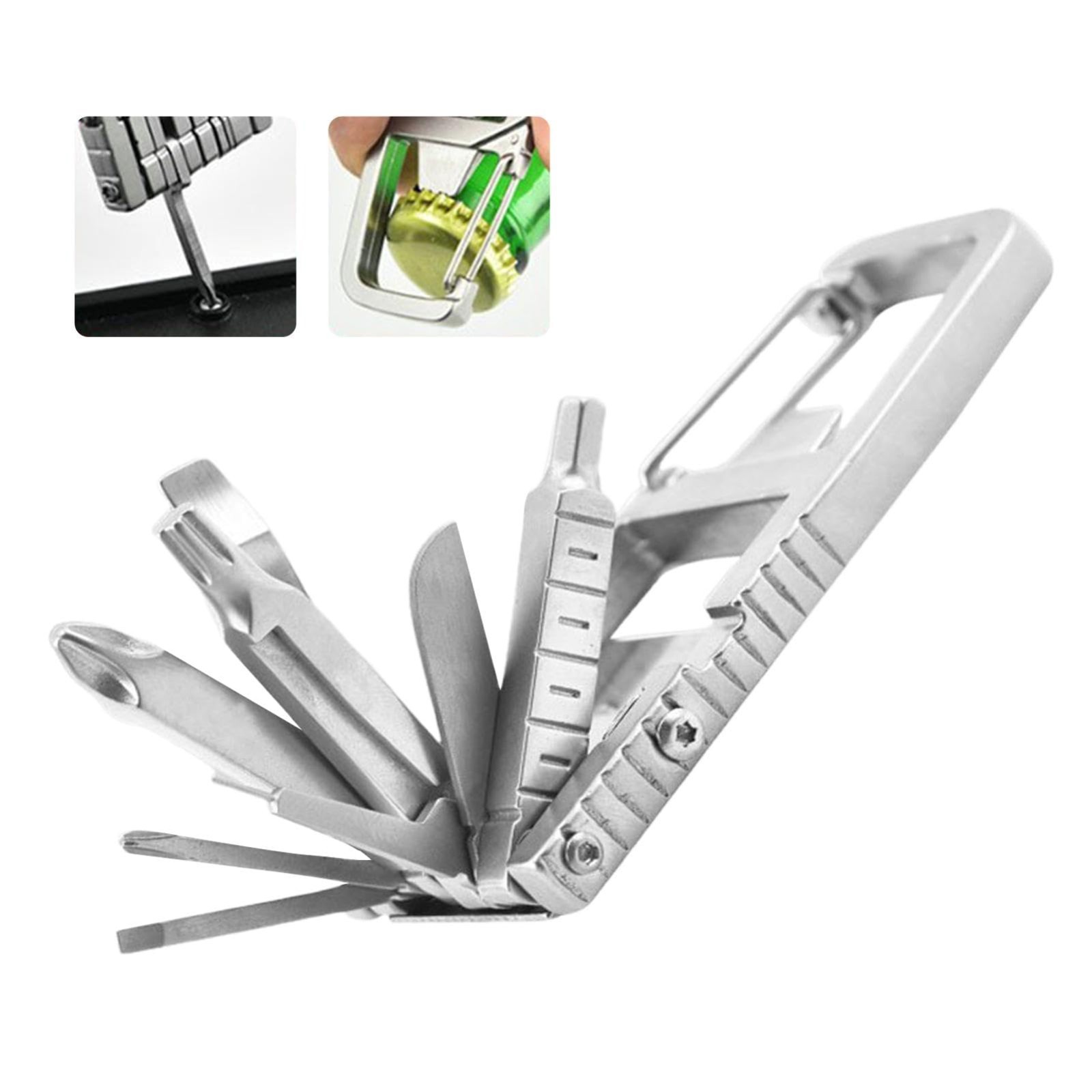 12-in-1 Keychain Multitool with Screwdriver Set, Bottle Opener & Carabiner – EDC