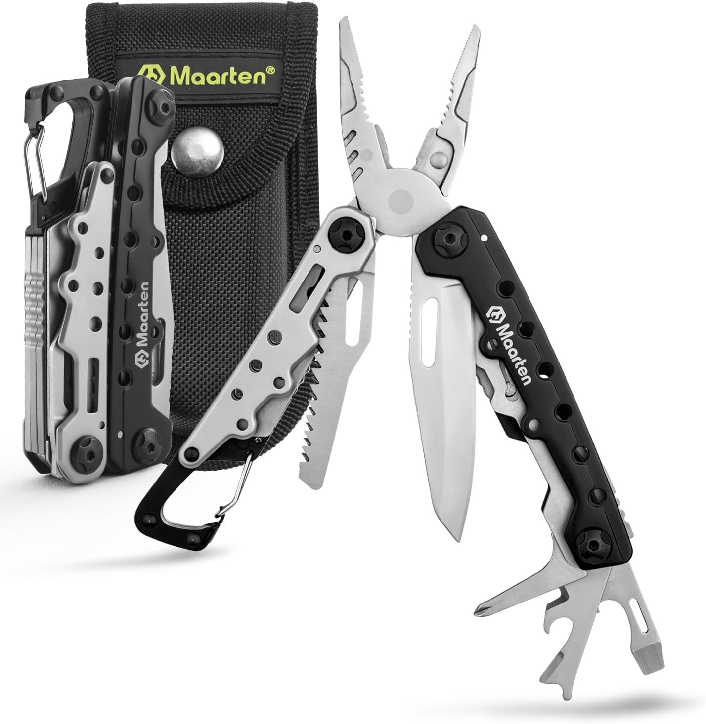 Lightweight Multitool Pliers, 11 in 1 Suspension Multi-Plier with Carabiner, Sta