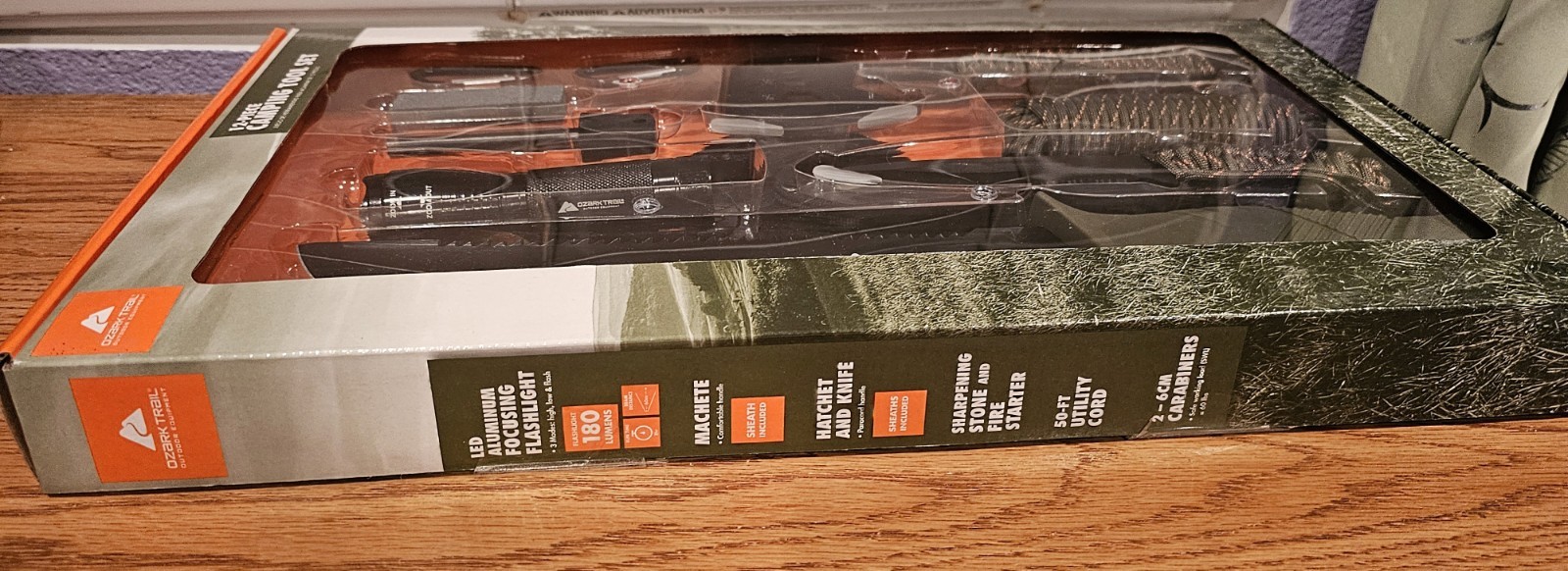 Ozark Trail 12-Piece Camping Tool Set Hatchet Knife Machete Flashlight Sheath