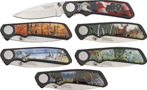 American Hunter Wildlife 6 Pc Pocket Folding Knife Set 500