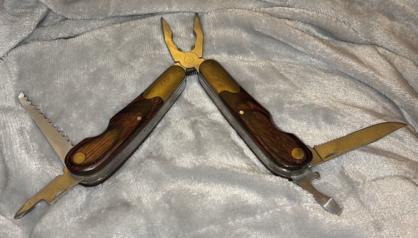 HUSKY 25 Years 25th Anniversary Limited Edition Multi-Tool Brass Wood vintage