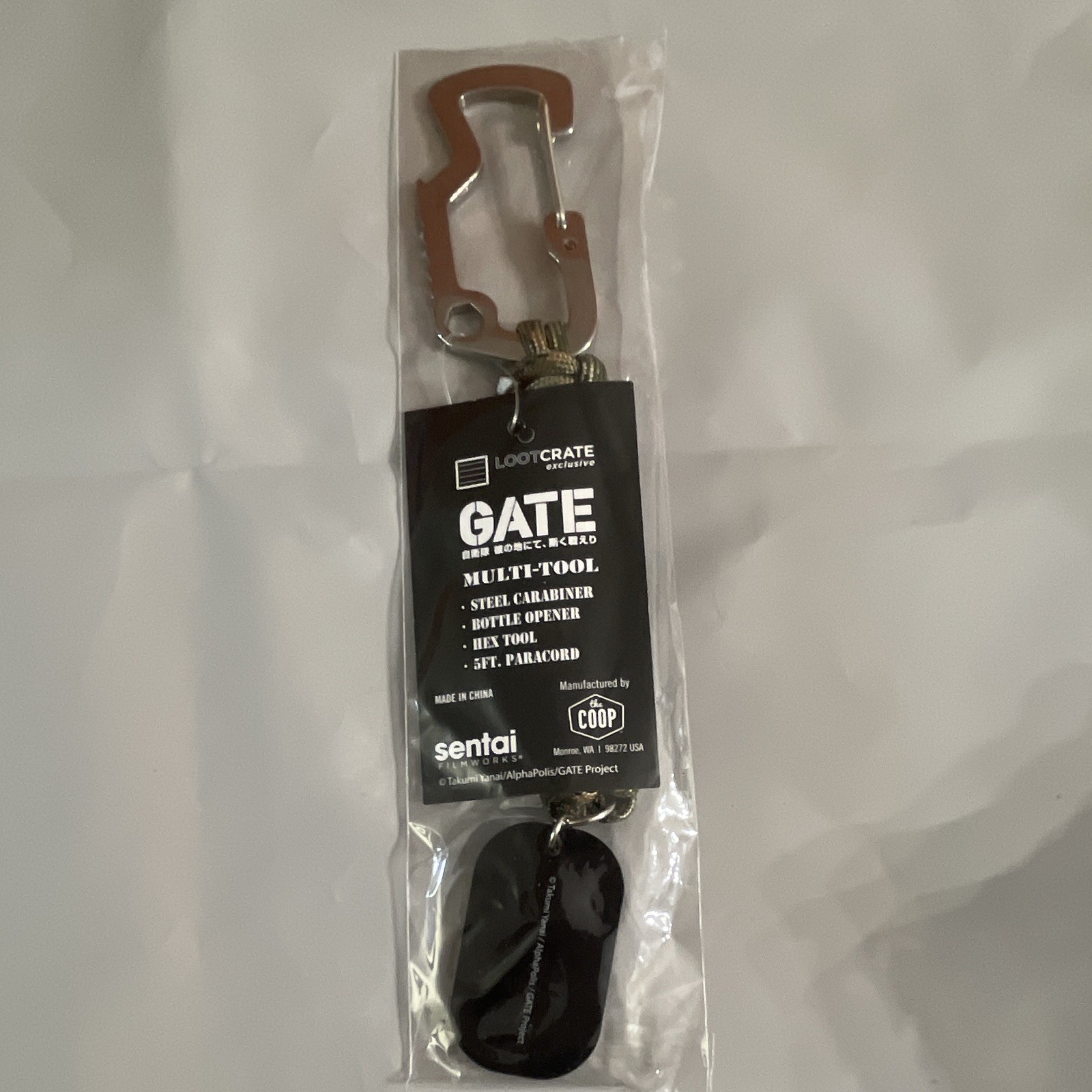 Loot Crate GATE Multi-Tool Carabiner Knife Bottle Opener Hex Tool Lanyard