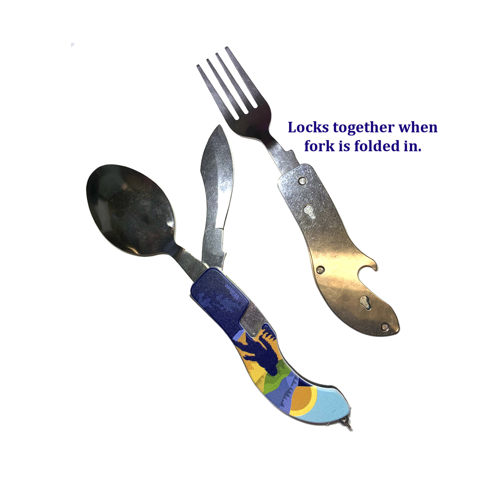 Bigfoot Multifunction Cutlery Pocket Tool Knife Fork Spoon Camping Bottle Opener
