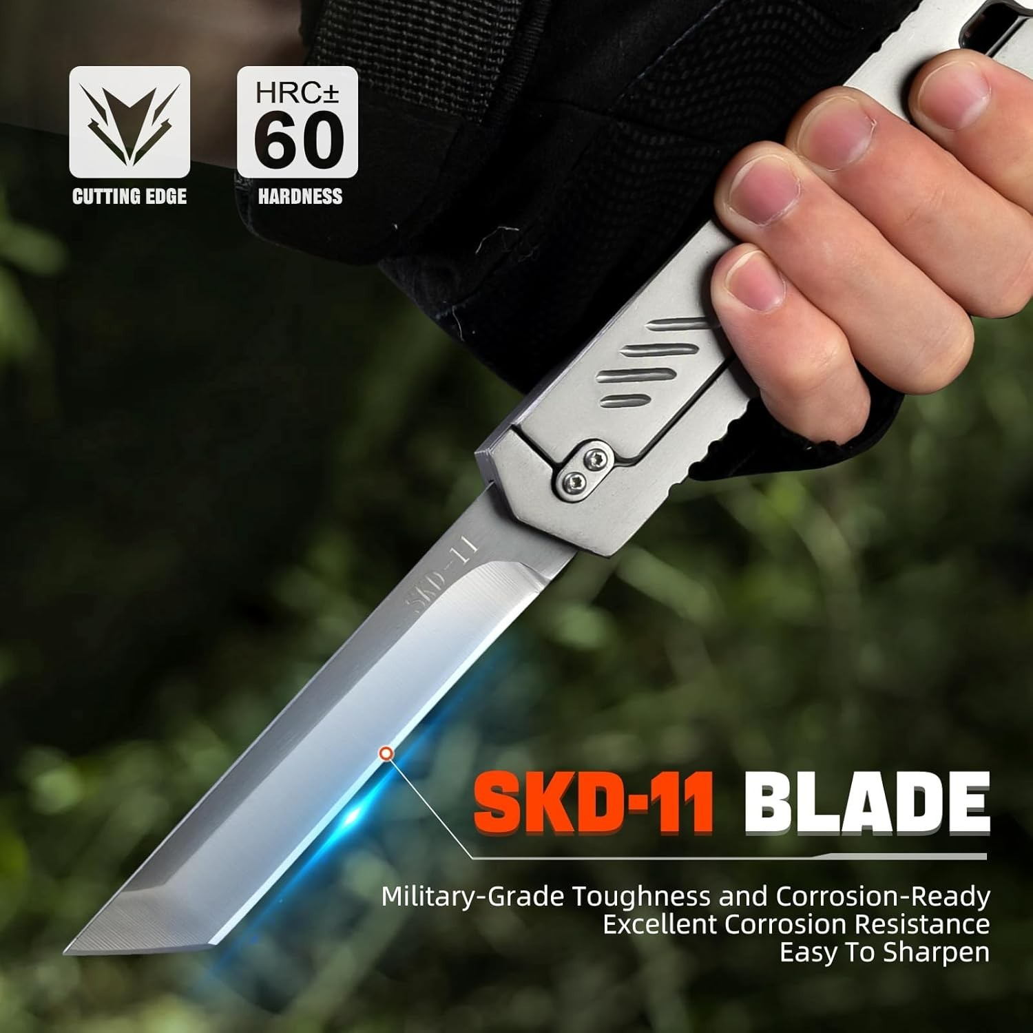 Pocket Knife for Men – Folding D2 Steel Blade EDC Multitool Belt Clip Camping