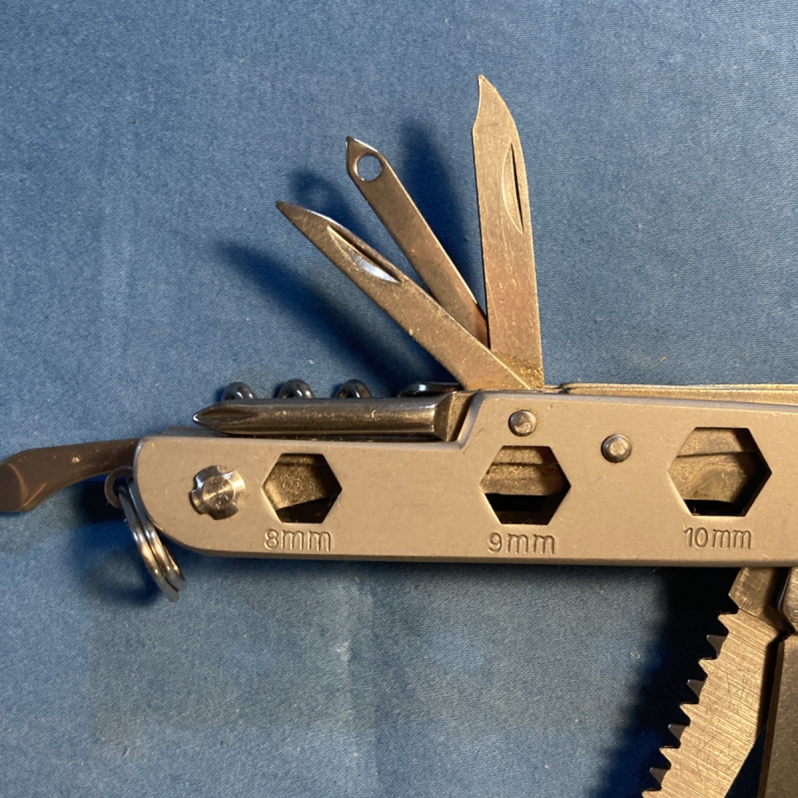 Winchester Silver Stainless Steel Multi-Tool, 10 Tools, Knife, Hex Wrench
