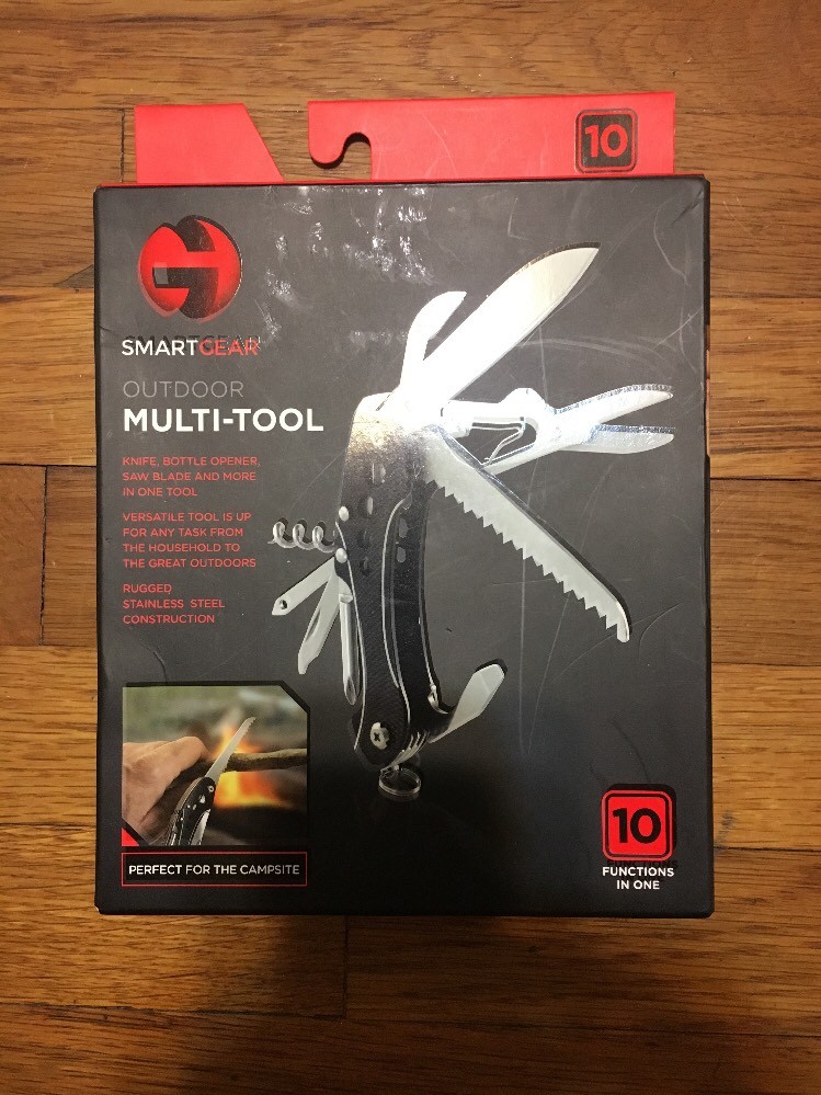Smart Gear Stainless Steel Outdoor Multi-Tool – 10 Functions Pocket Tool – NIB
