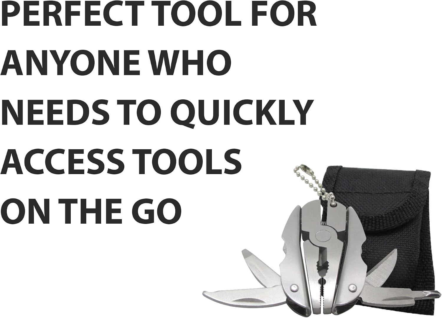 Mini Keychain Set – 6-in-1 Multitool Plier, Adjustable Wrench & Carry Case –