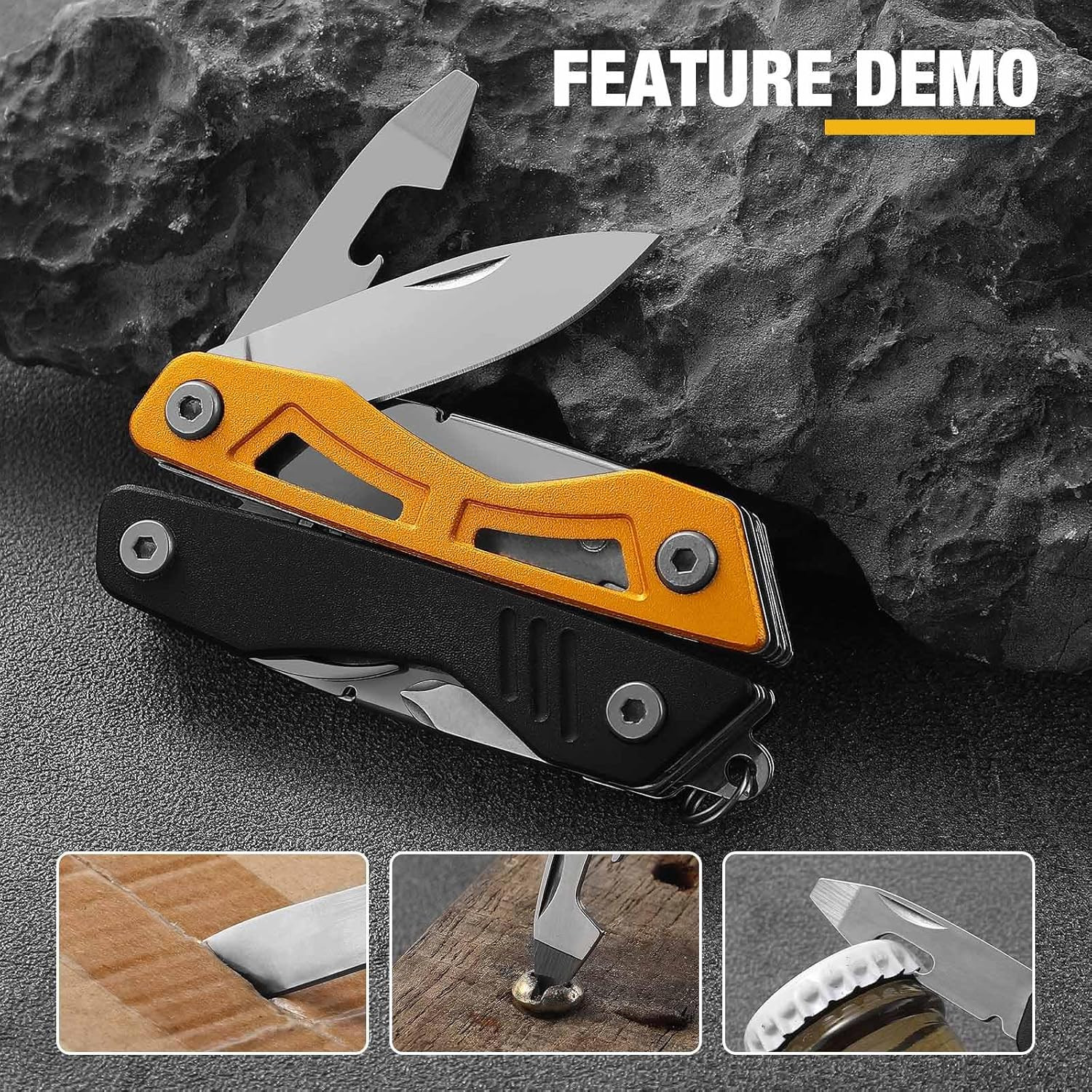 Multitool,13-In-1 Stainless Steel Multi Tool Pliers with Pocket Knife,Bottle Ope