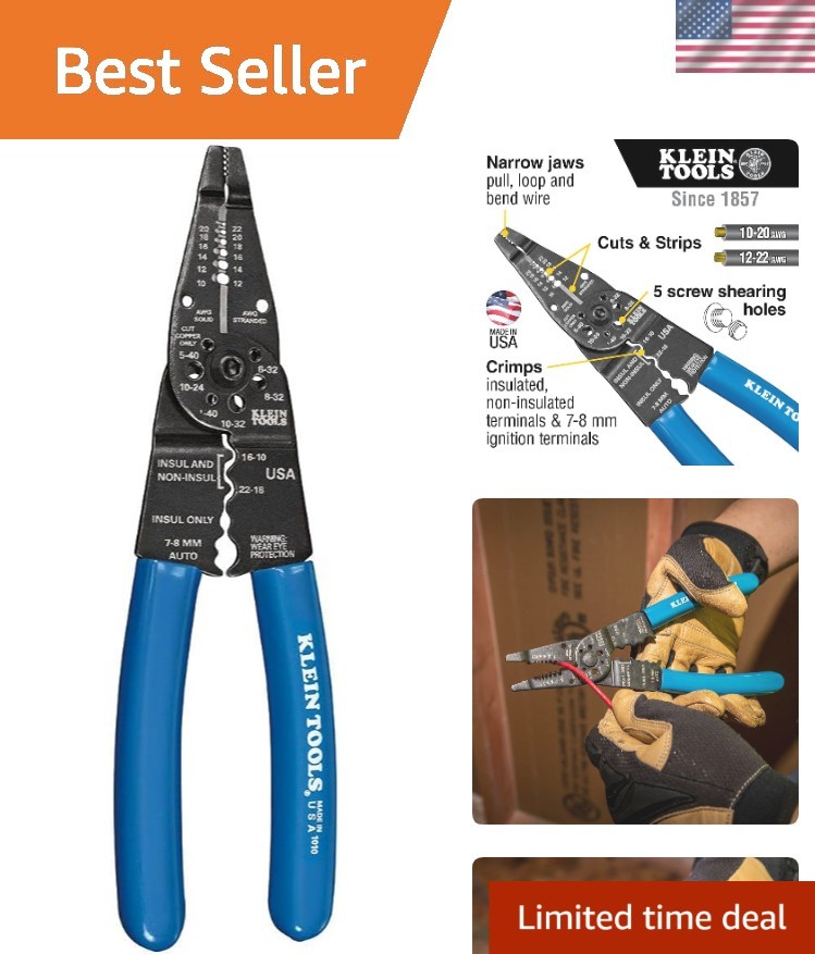 8-Inch Multi Tool Wire Cutter & Crimper – Ergonomic Design, Made in USA