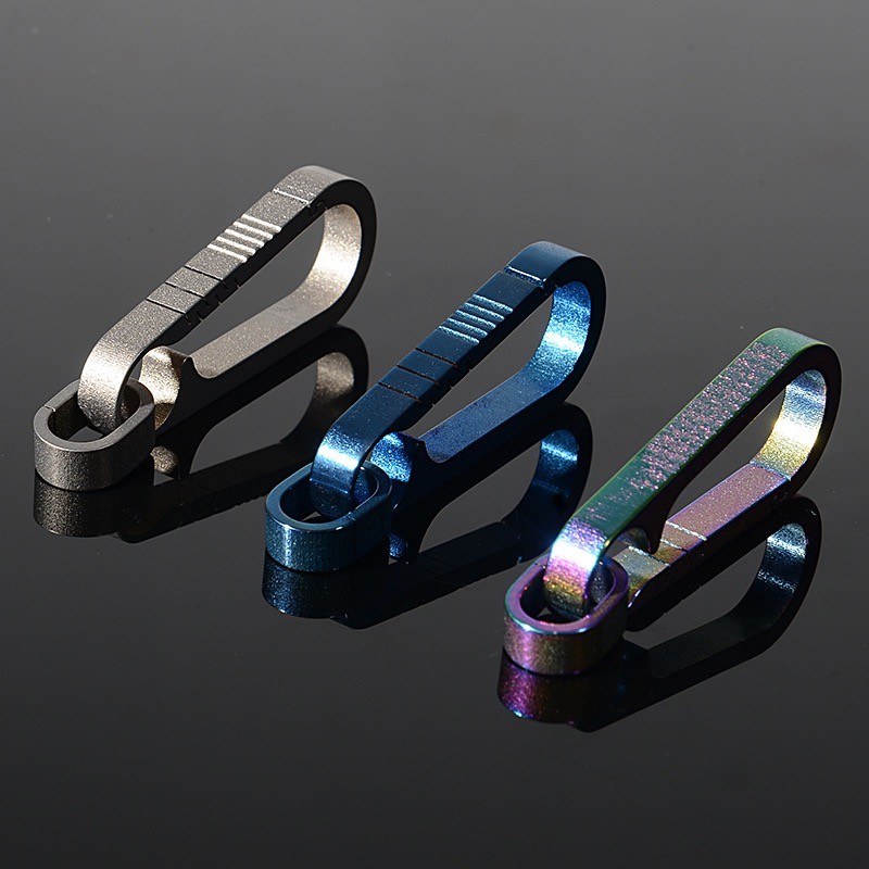 3PC EDC Titanium Alloy Keychain Carabiner Backpack Hanging Buckle Outdoor Tool
