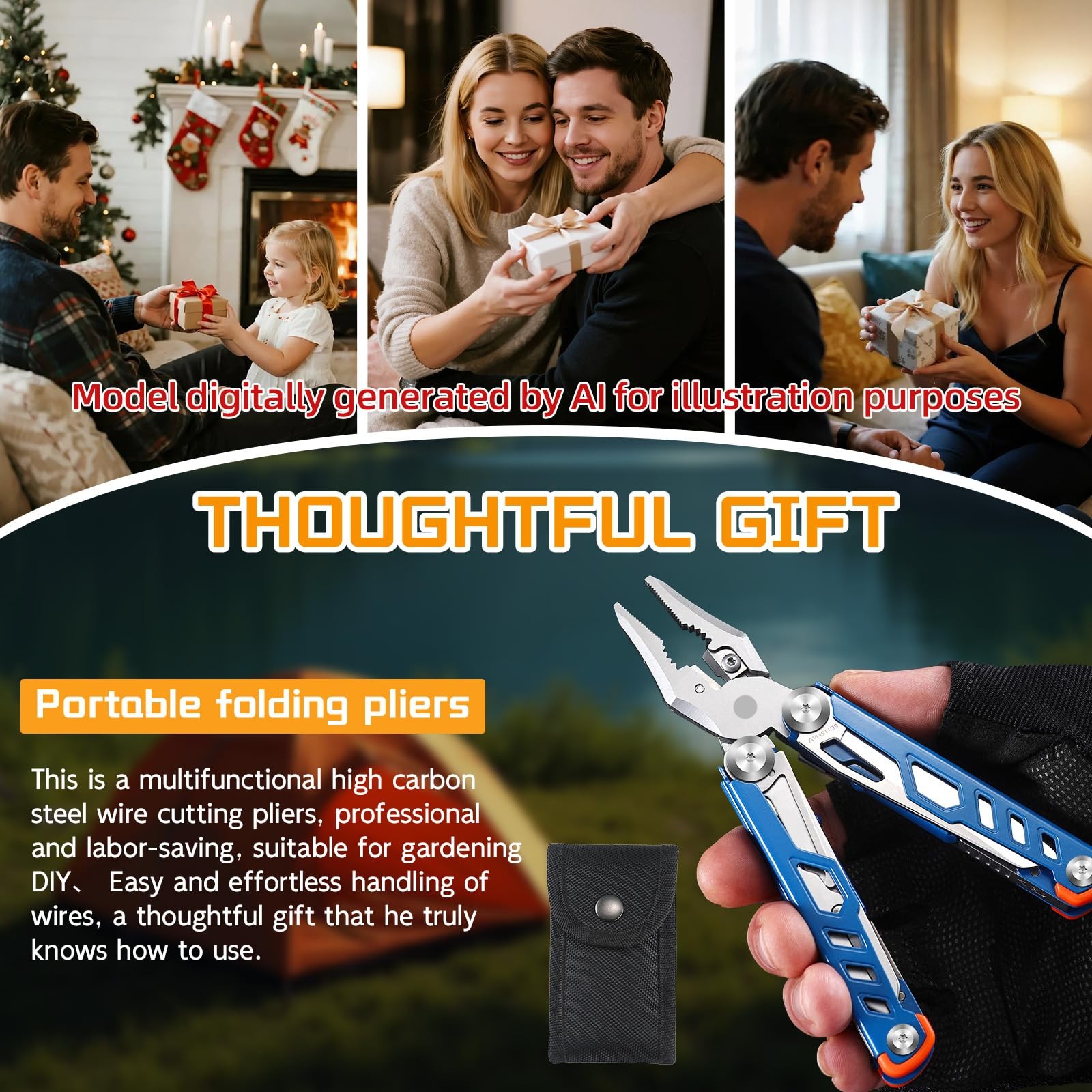 19 in 1 Multitool Pliers with Scissors, Stainless Steel Multi Tool with File,…