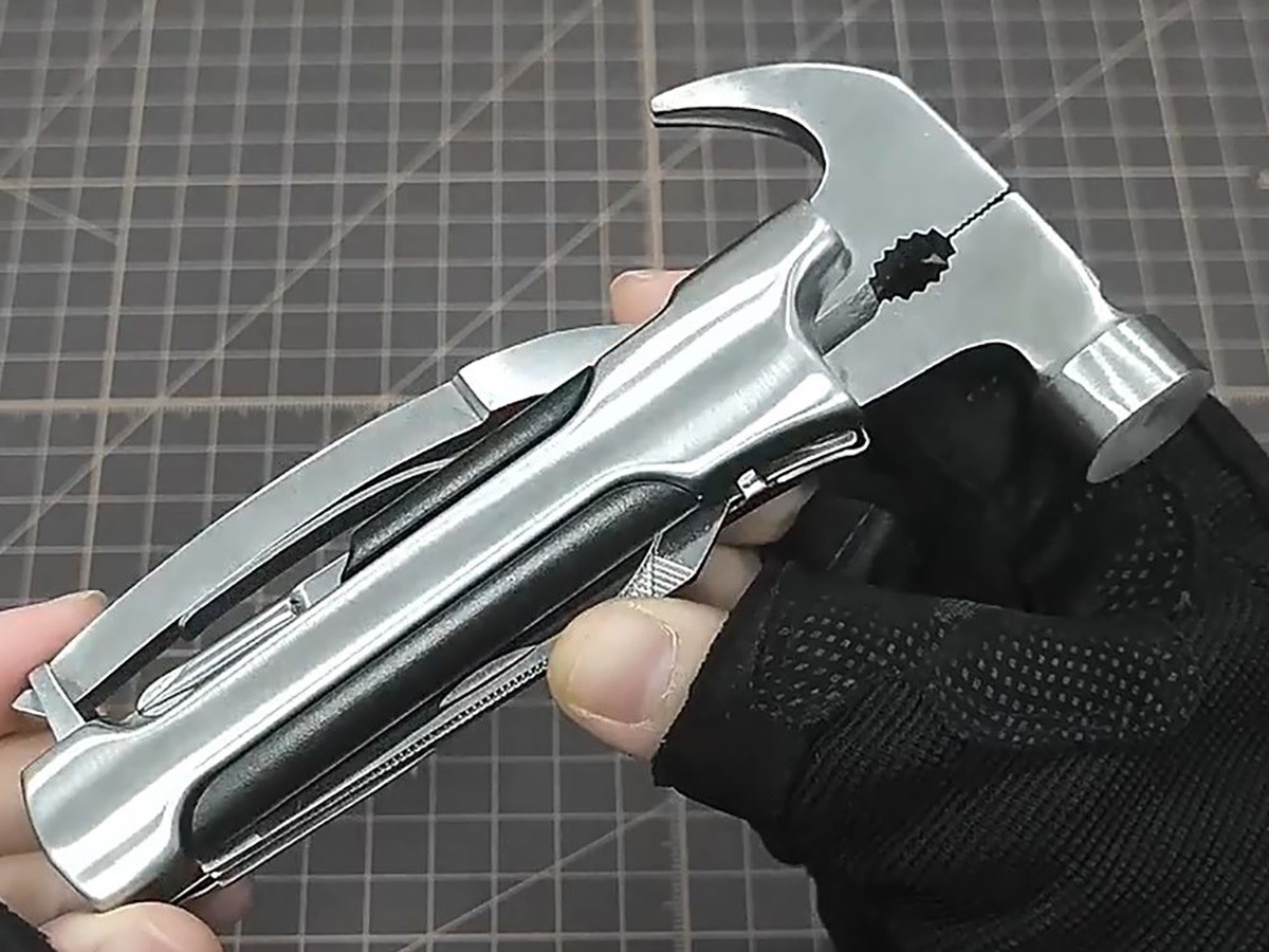 Personalized 15in1 Multi Tool Stainless Steel Hammer Pliers Pocket Knife w Pouch