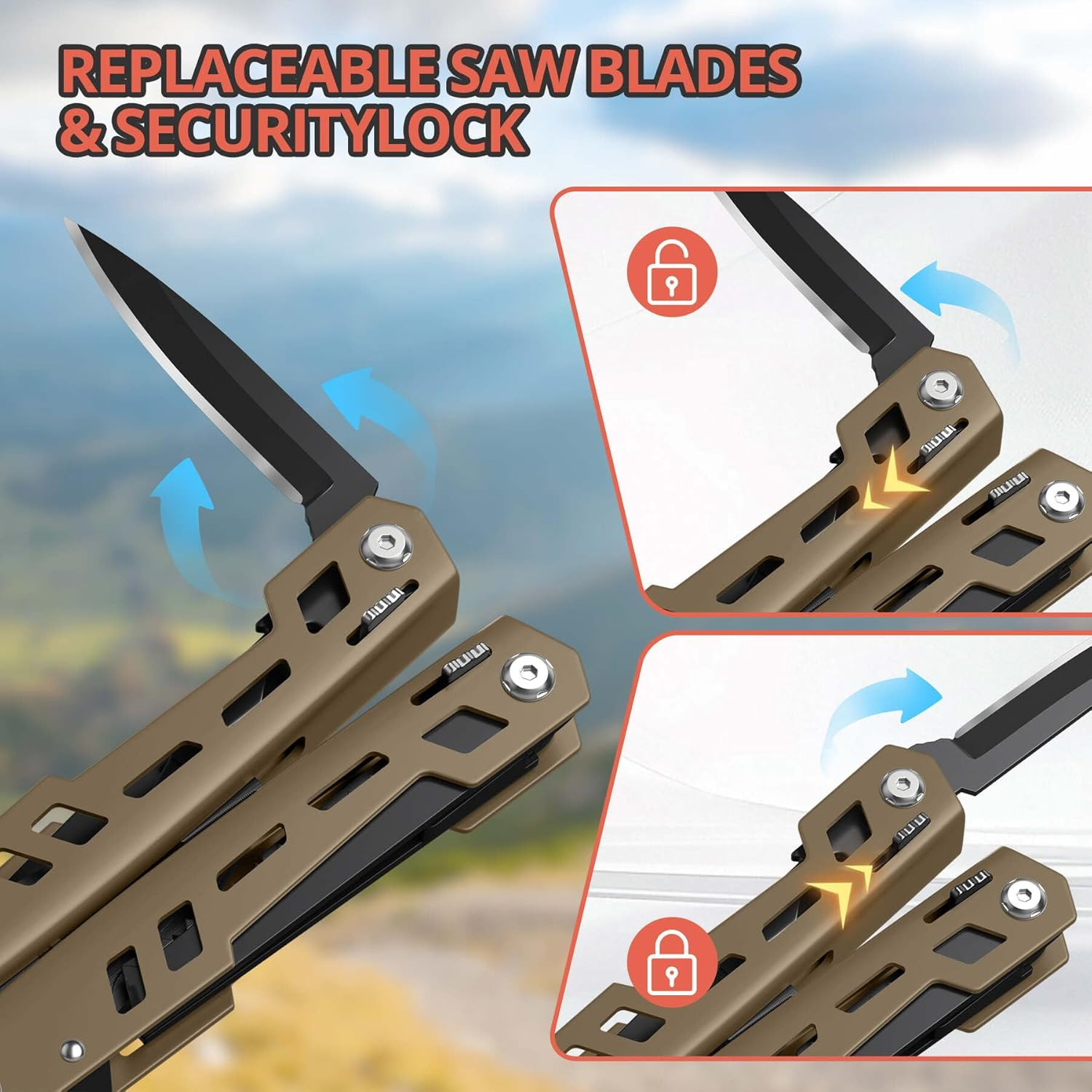 Multitool 17-In-1 Stainless Steel Multi Tool with Pocket Knife Needle Nose Plier