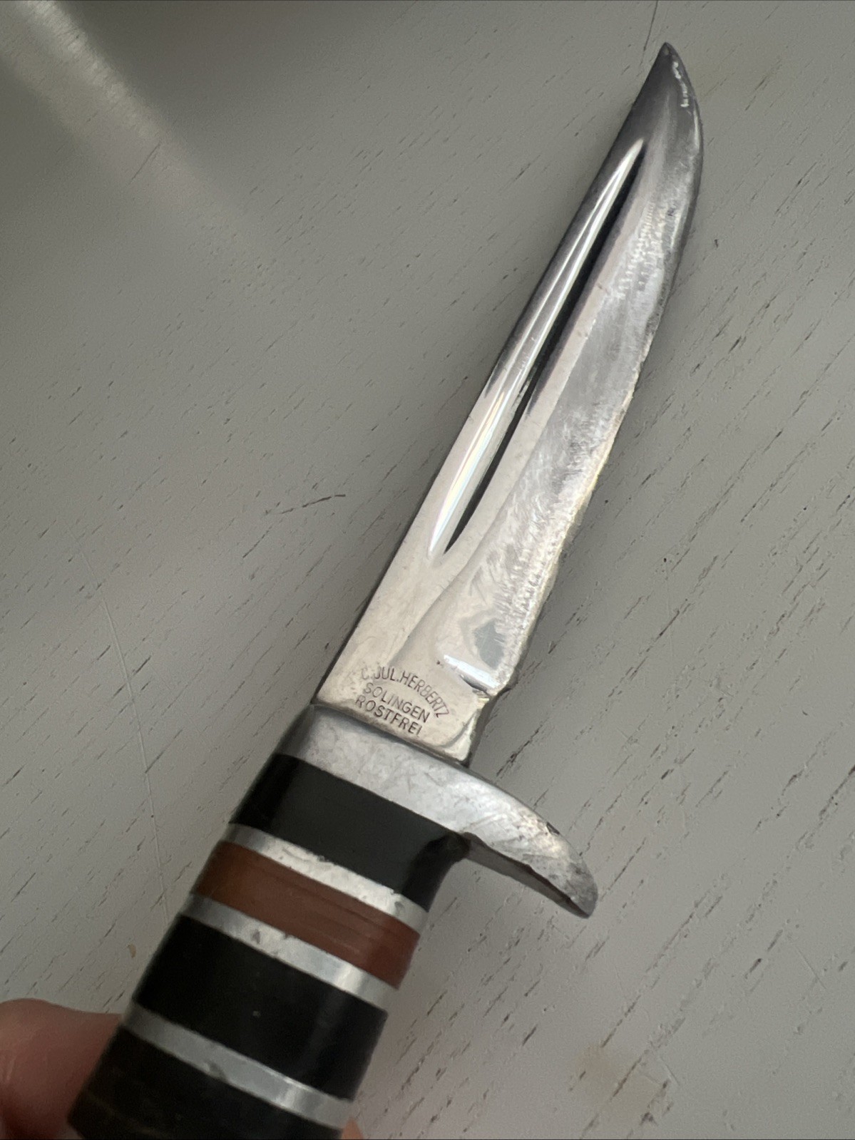 Hunting knife, driving knife, C. Jul. Herbertz Solingen Stainless Steel