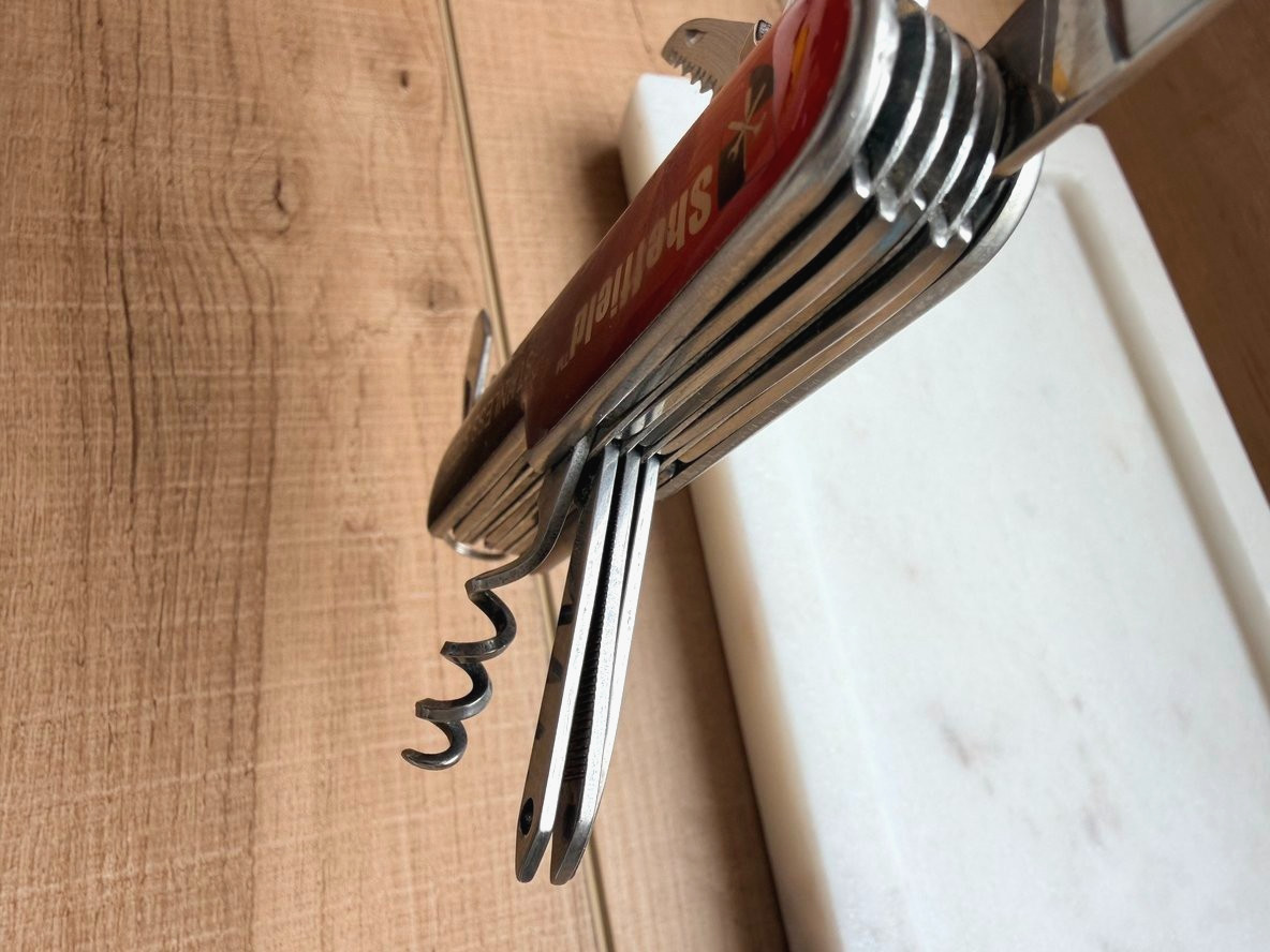 Sheffield Stainless Steel Multi-Tool Pocket Knife Corkscrew Saw Scissors & More